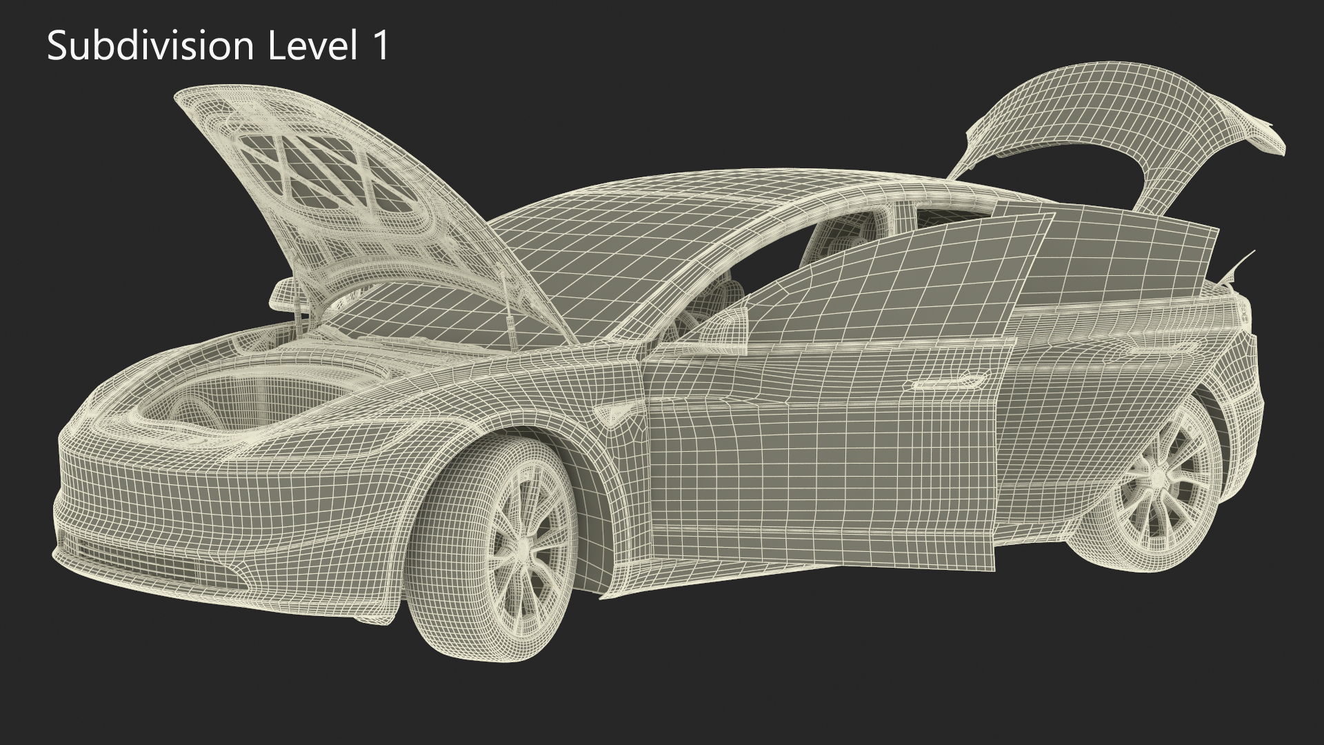 Tesla Model 3 2024 Red Rigged 3D model