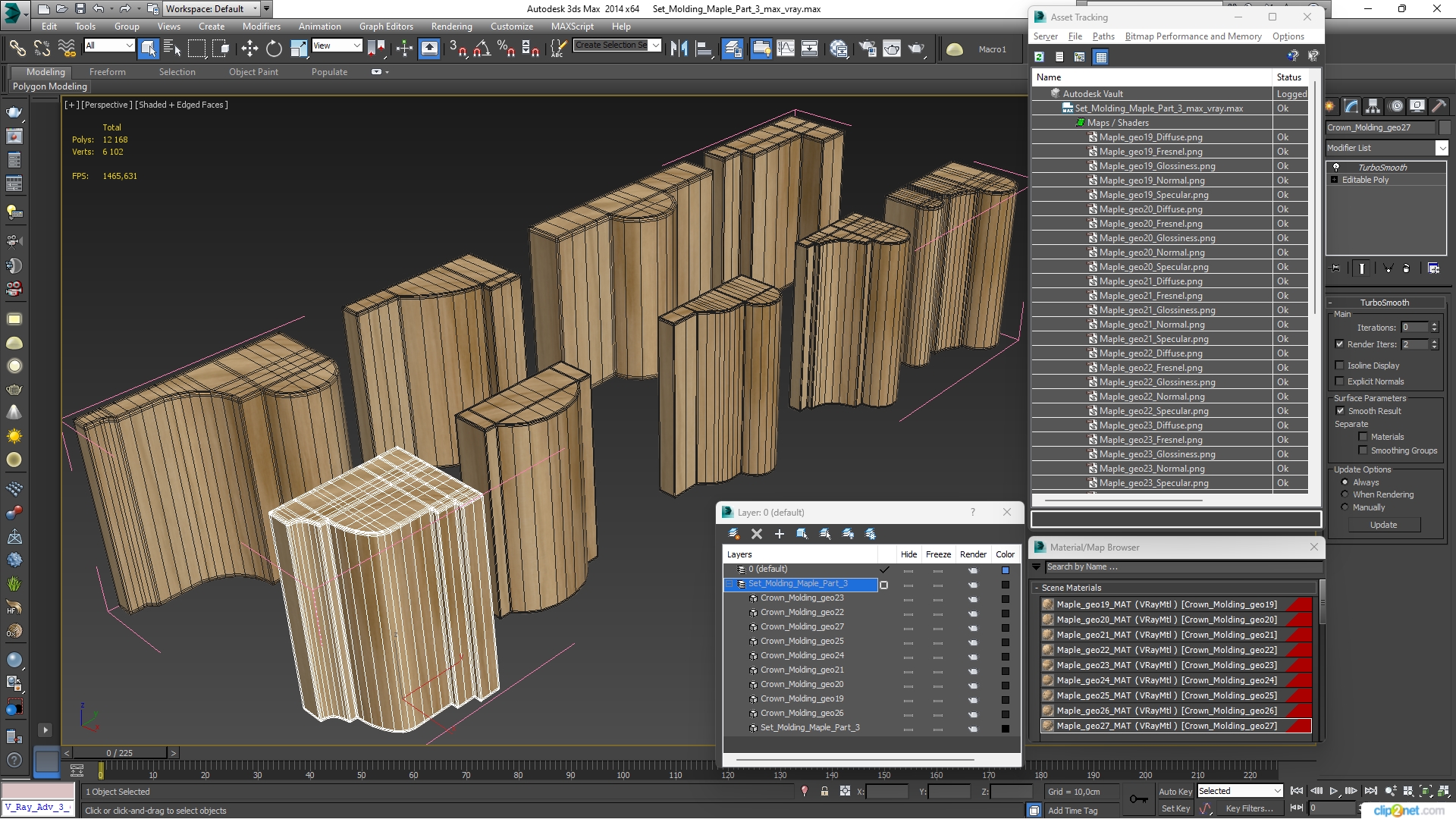 Set Molding Maple Part 3 3D model