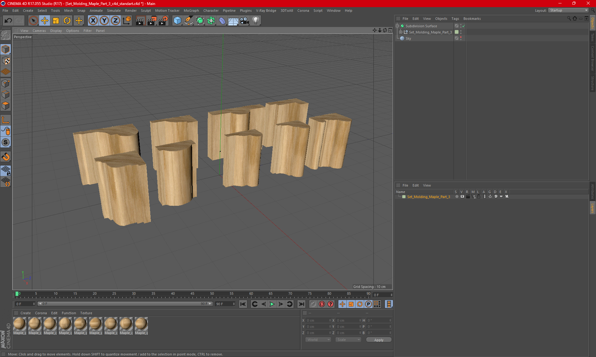 Set Molding Maple Part 3 3D model