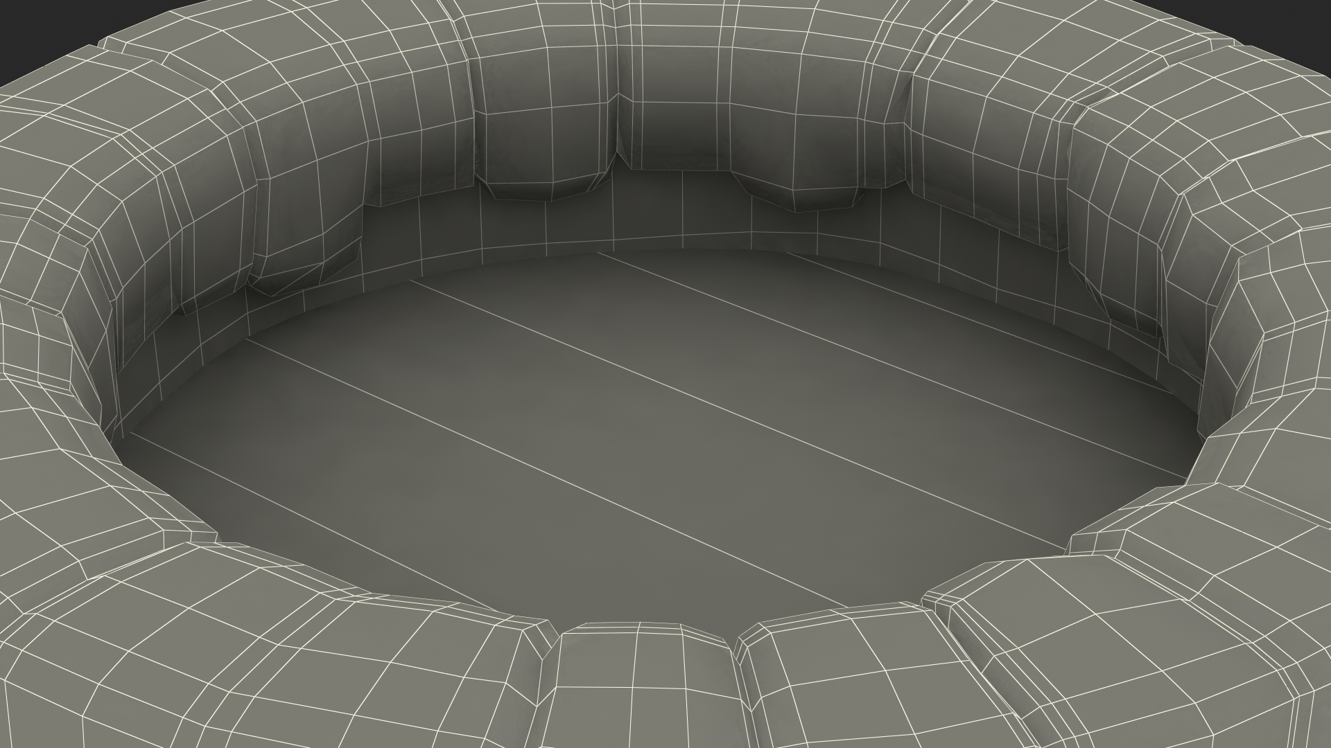 3D Round Stone Well