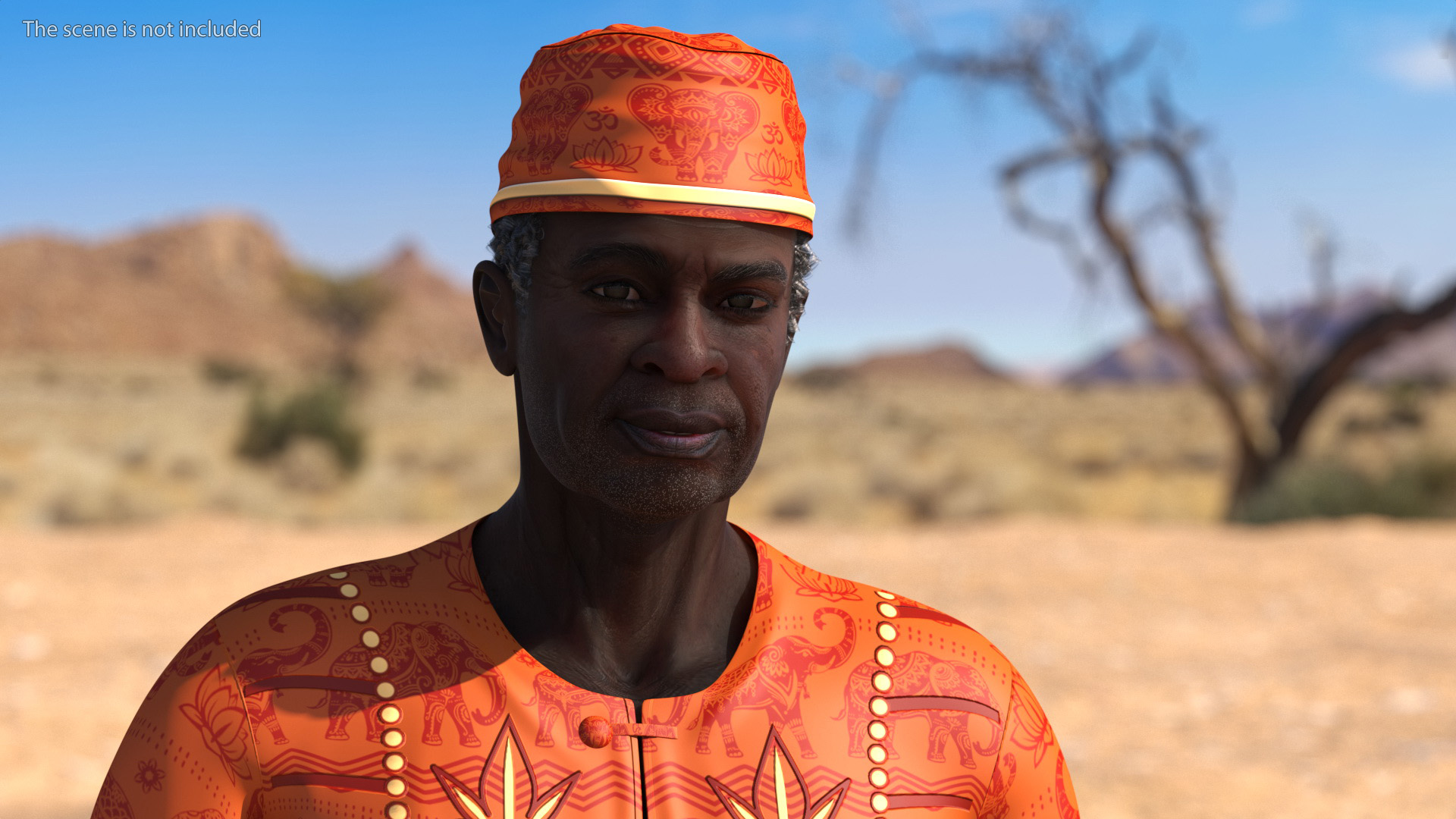 3D Afro American Man Traditional Style Rigged for Cinema 4D
