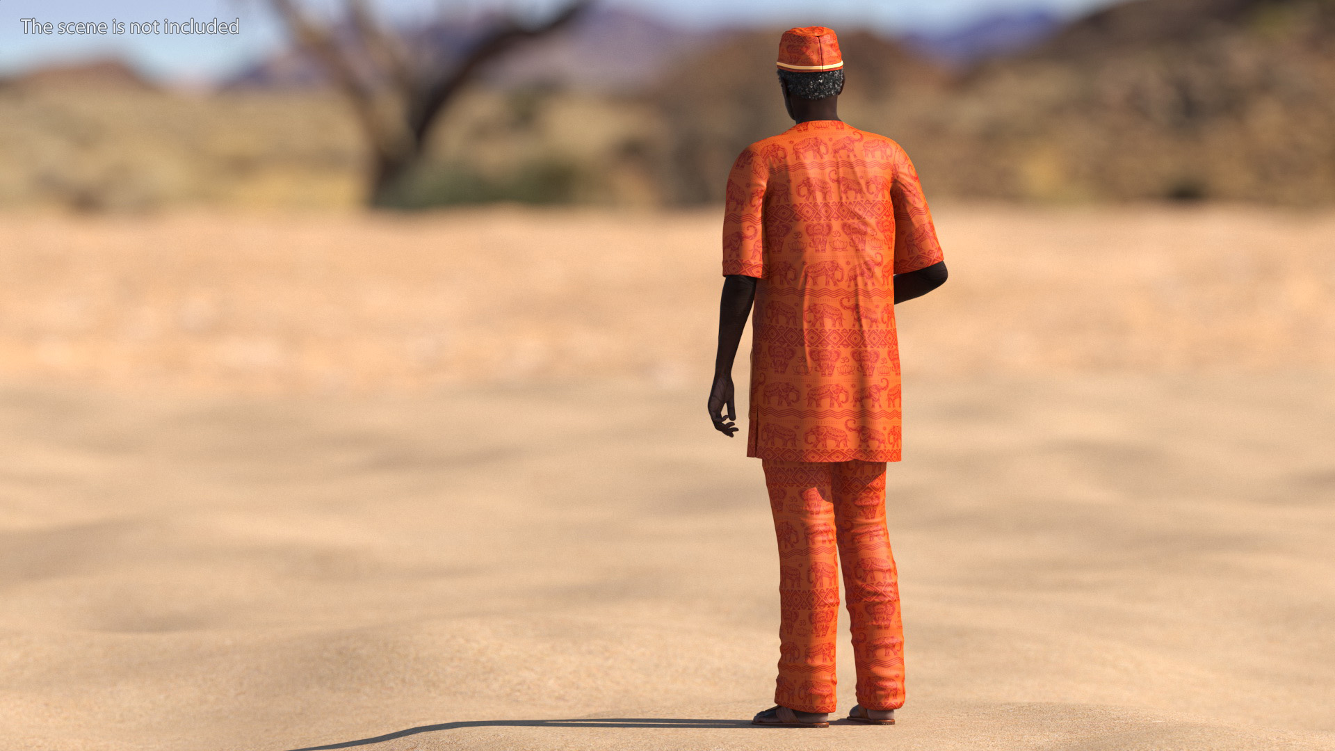 3D Afro American Man Traditional Style Rigged for Cinema 4D