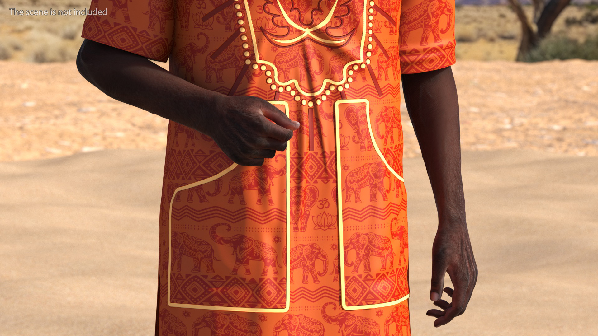 3D Afro American Man Traditional Style Rigged for Cinema 4D
