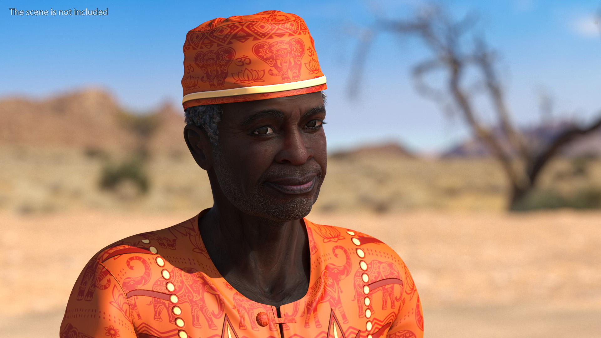 3D Afro American Man Traditional Style Rigged for Cinema 4D