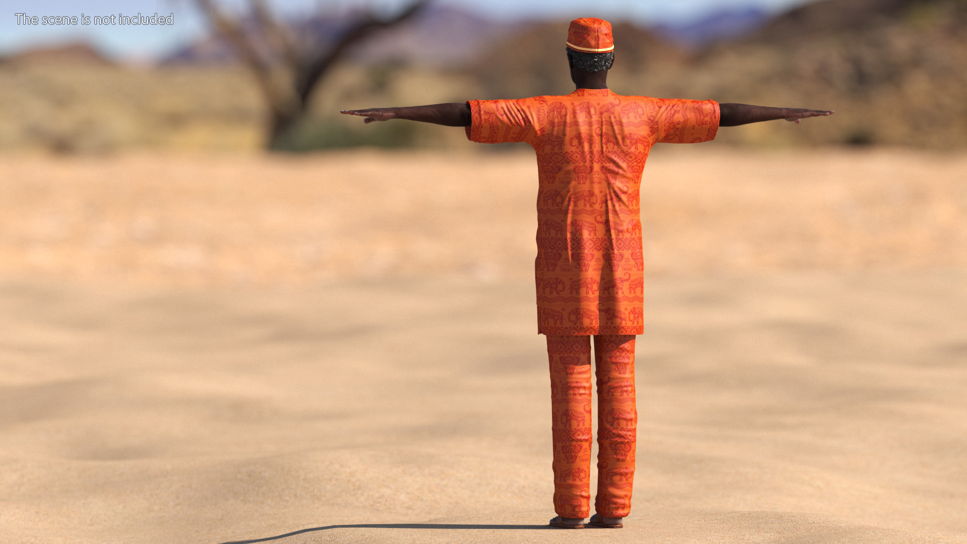 3D Afro American Man Traditional Style Rigged for Cinema 4D