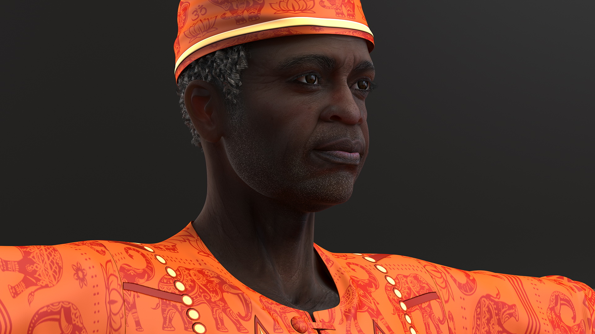 3D Afro American Man Traditional Style Rigged for Cinema 4D