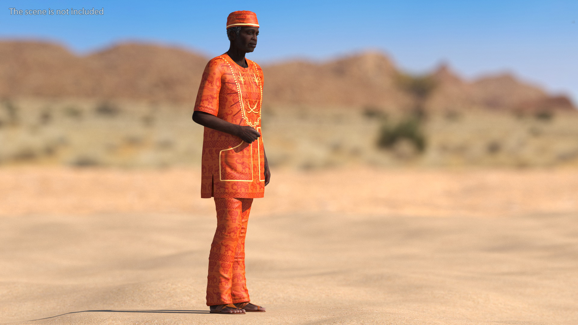 3D Afro American Man Traditional Style Rigged for Cinema 4D