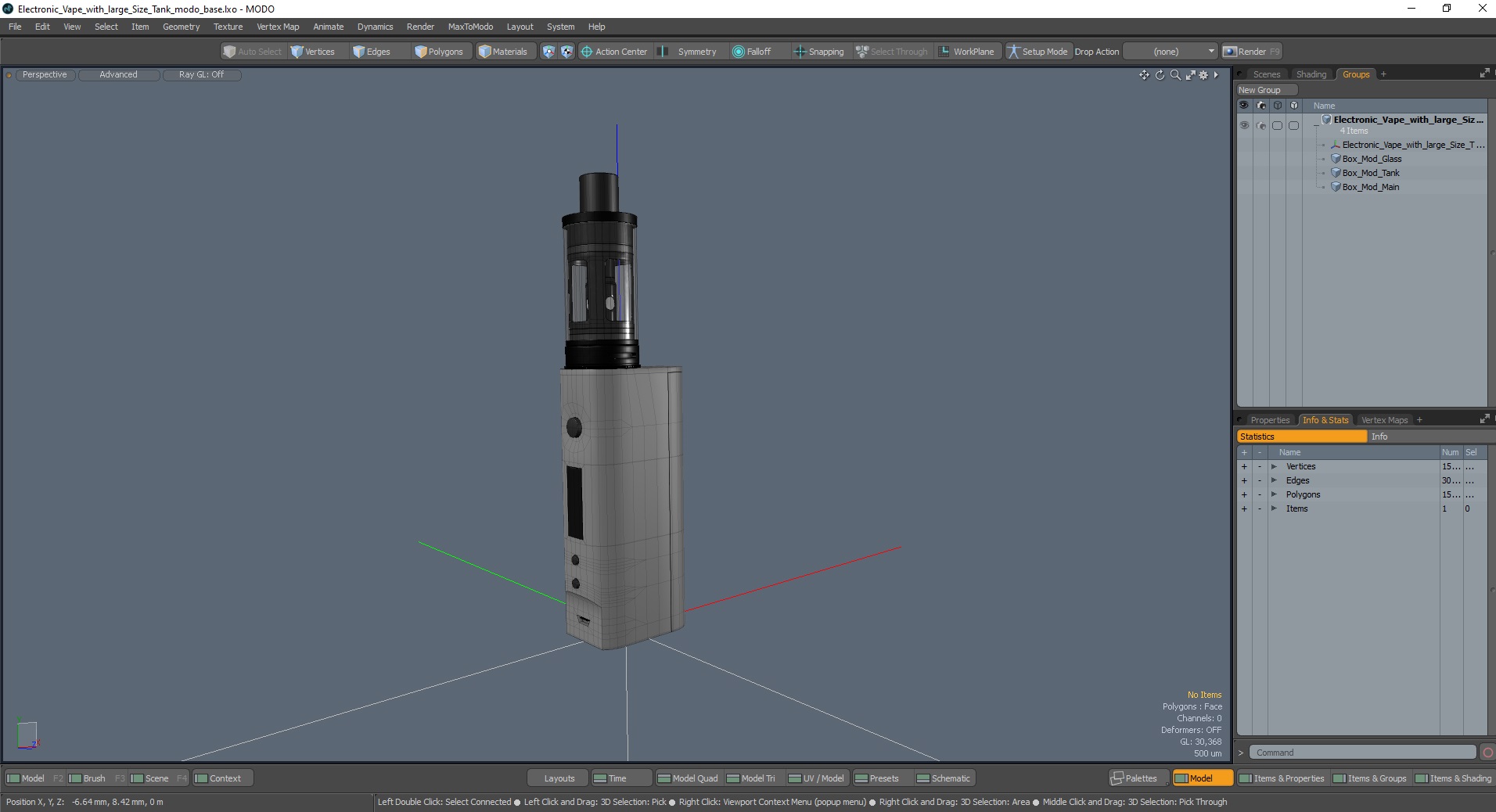 3D Electronic Vape with large Size Tank