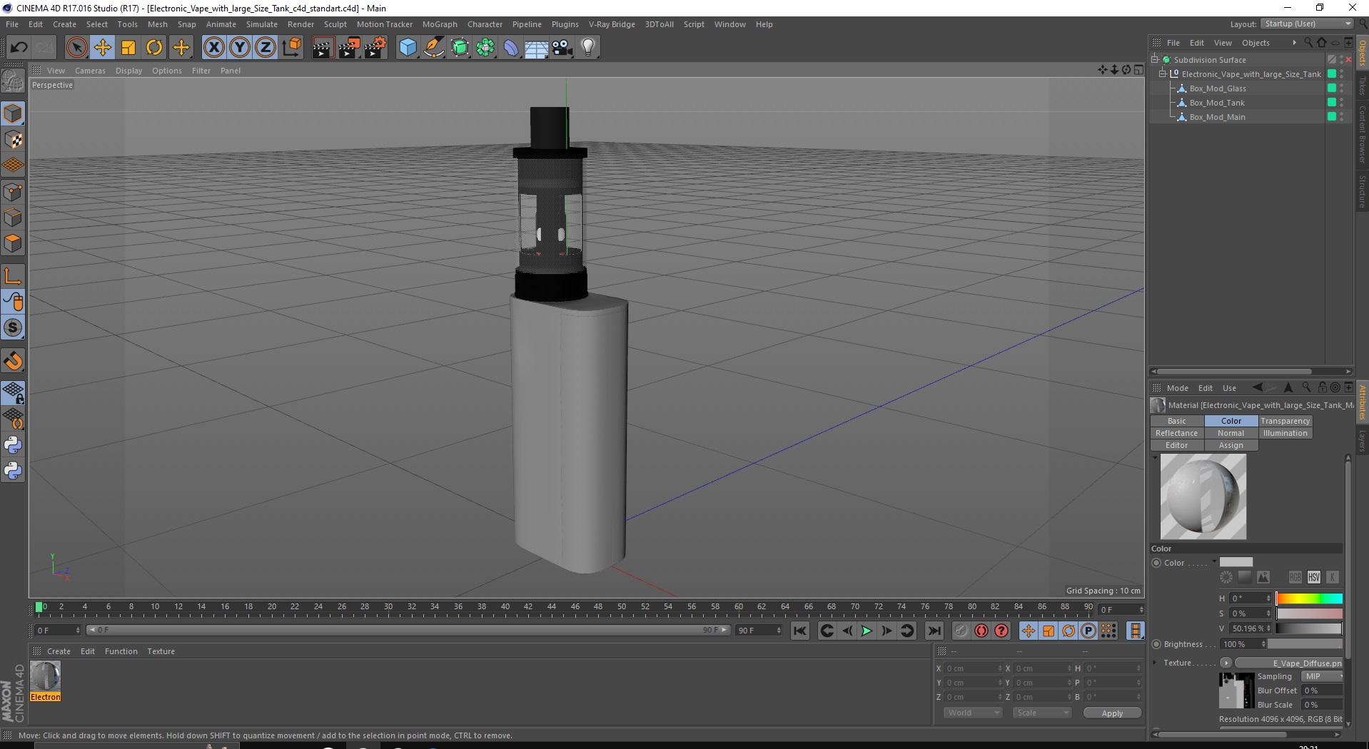 3D Electronic Vape with large Size Tank