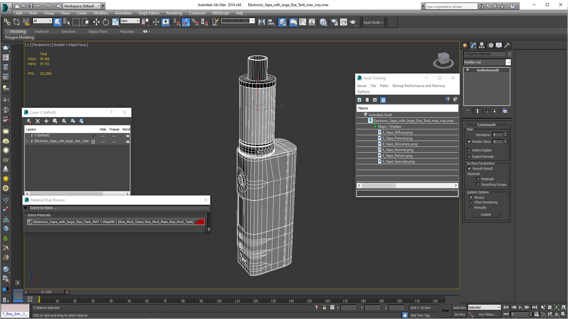 3D Electronic Vape with large Size Tank