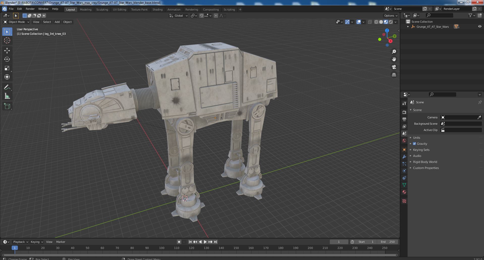 Grunge AT-AT Star Wars 3D