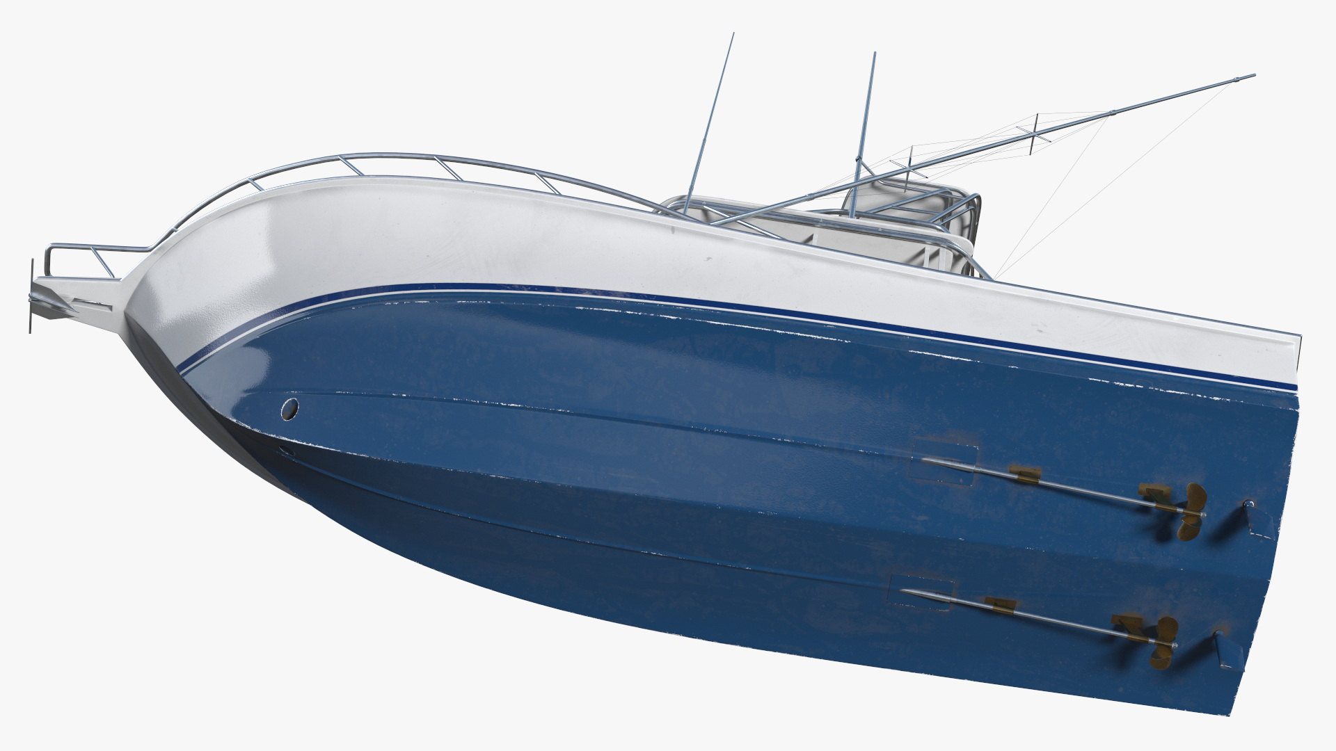 Sports Fishing Boat Henriques 35 Blue Used 3D