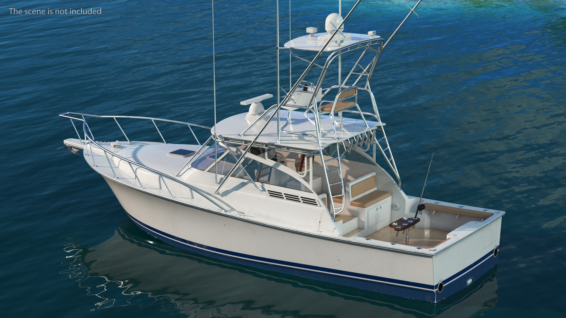 Sports Fishing Boat Henriques 35 Blue Used 3D