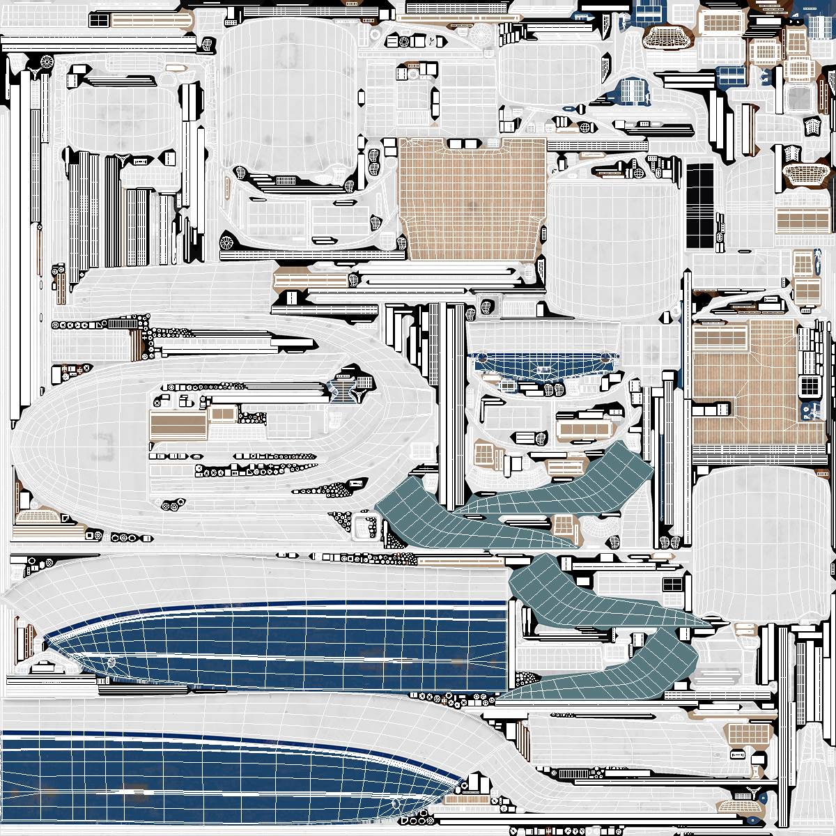 Sports Fishing Boat Henriques 35 Blue Used 3D