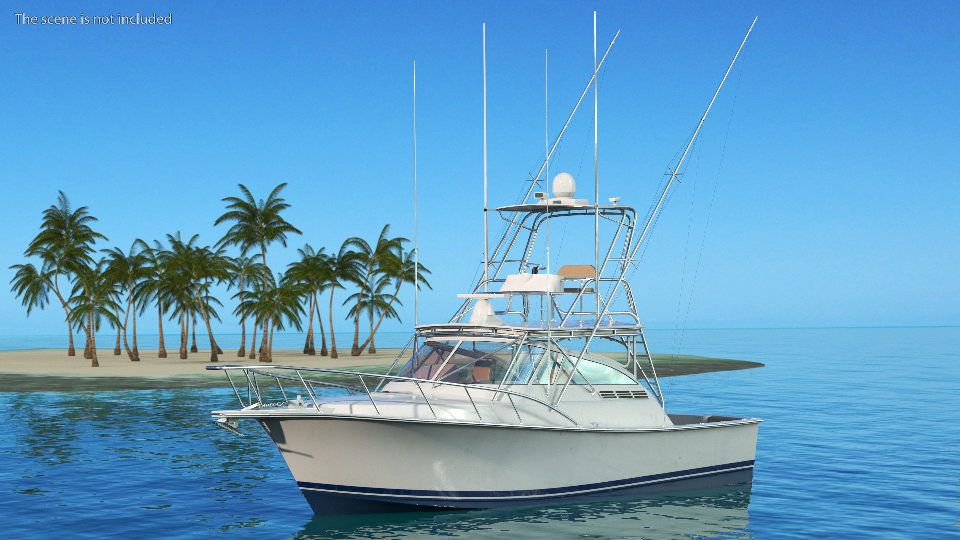 Sports Fishing Boat Henriques 35 Blue Used 3D