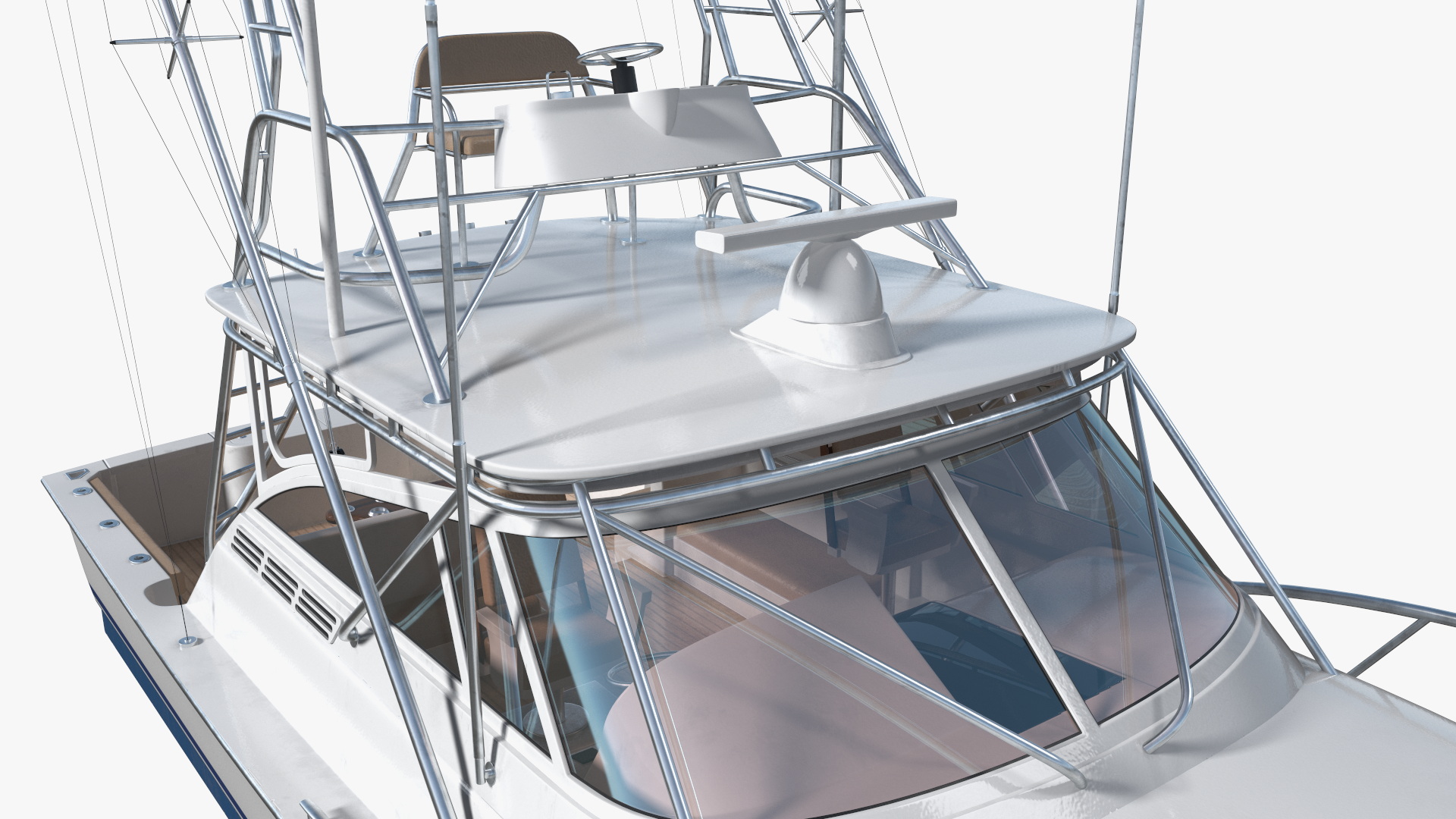Sports Fishing Boat Henriques 35 Blue Used 3D