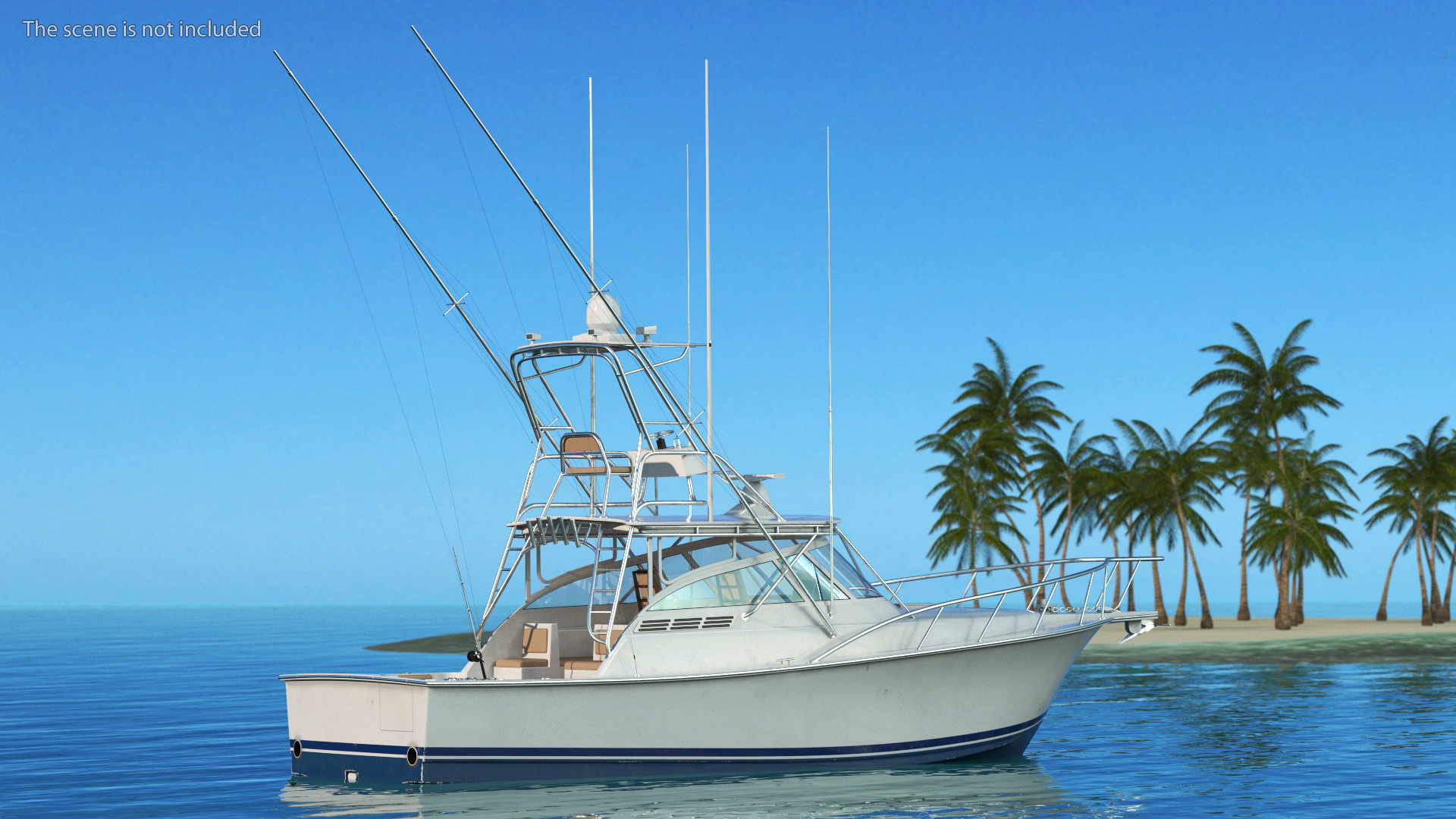 Sports Fishing Boat Henriques 35 Blue Used 3D