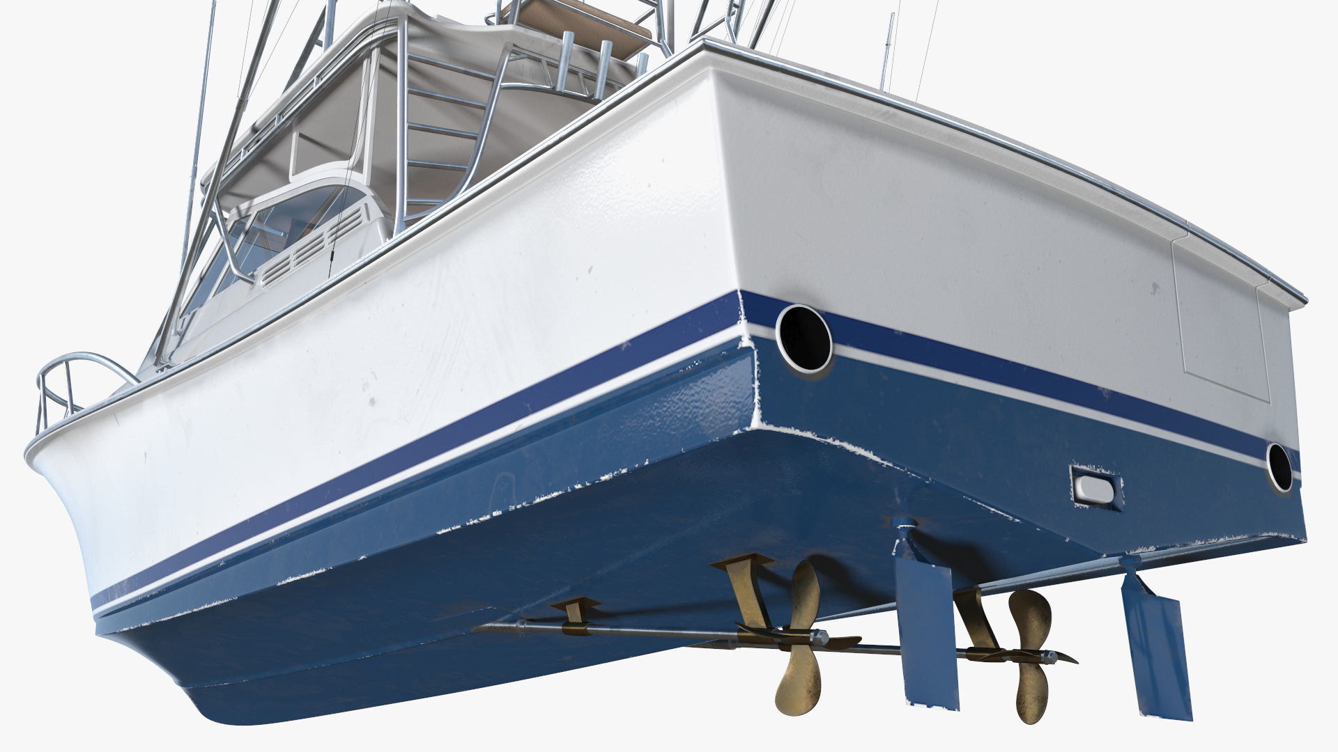 Sports Fishing Boat Henriques 35 Blue Used 3D