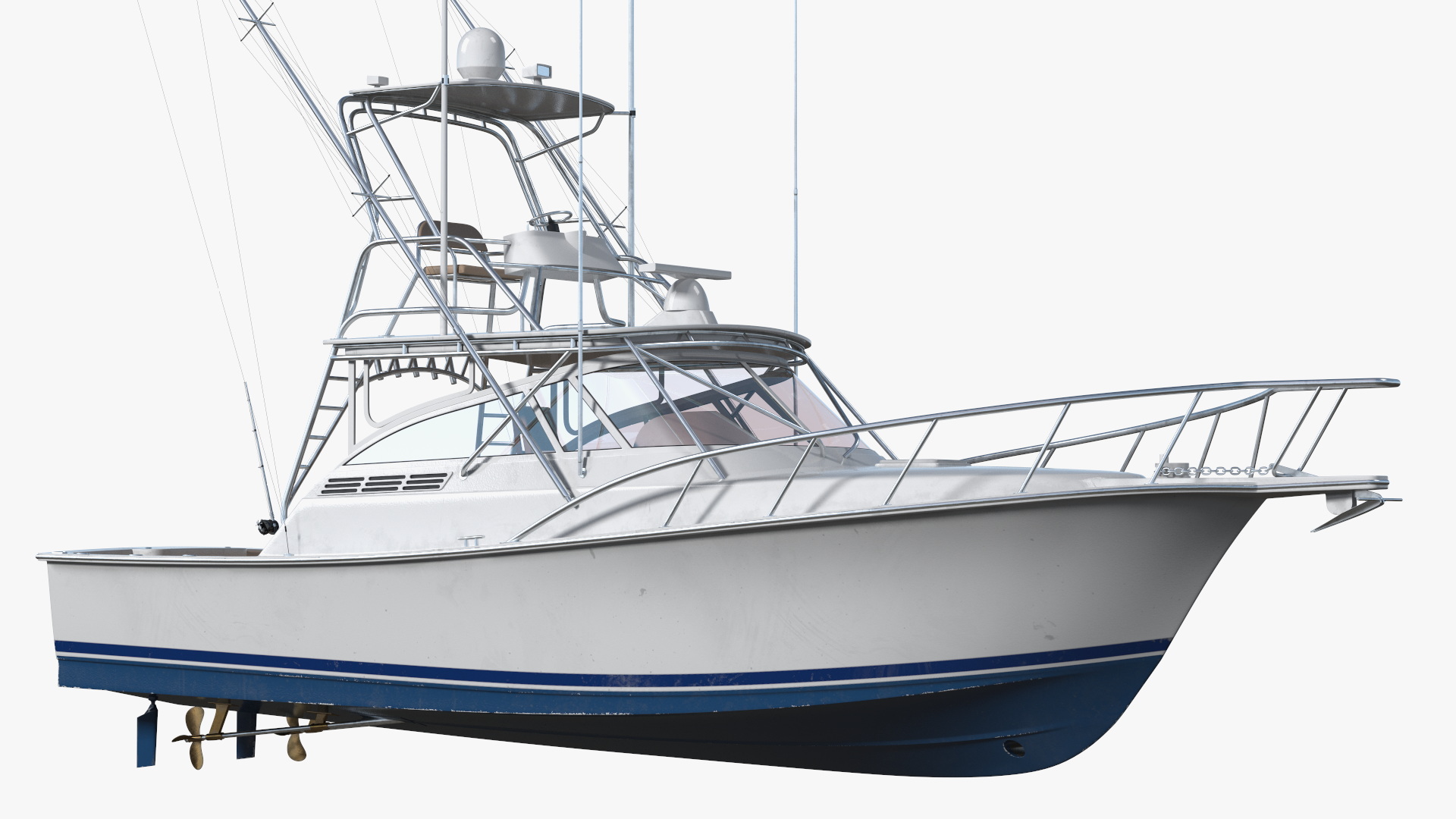 Sports Fishing Boat Henriques 35 Blue Used 3D