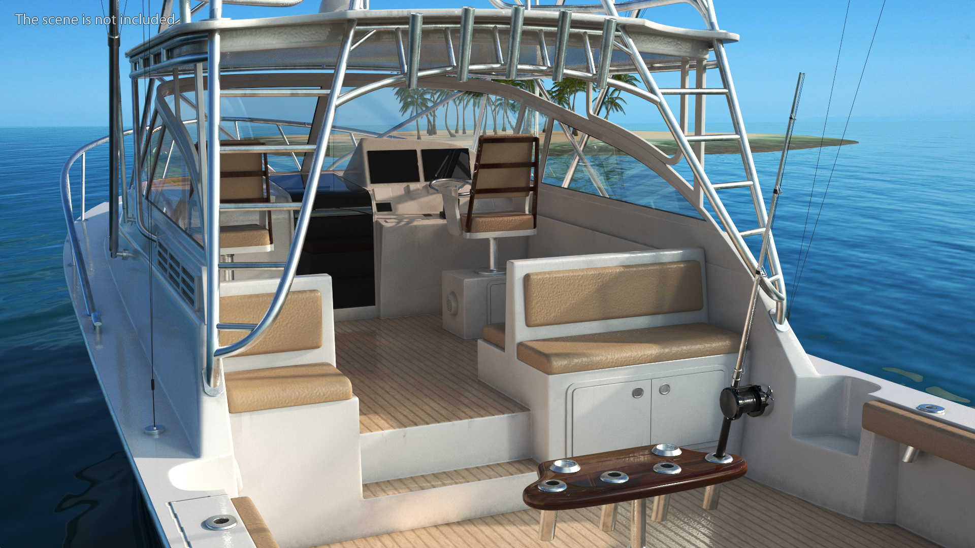 Sports Fishing Boat Henriques 35 Blue Used 3D