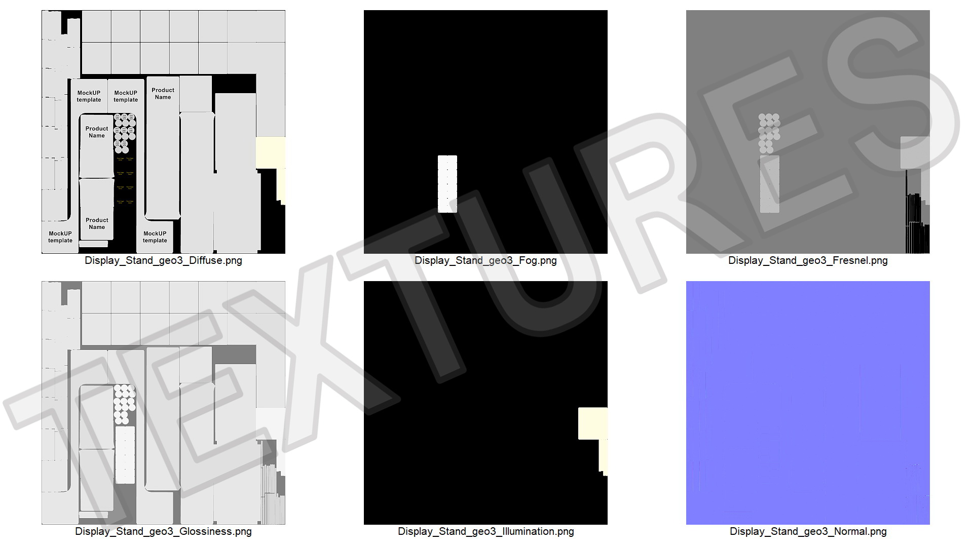White Standing Shop Display 3D