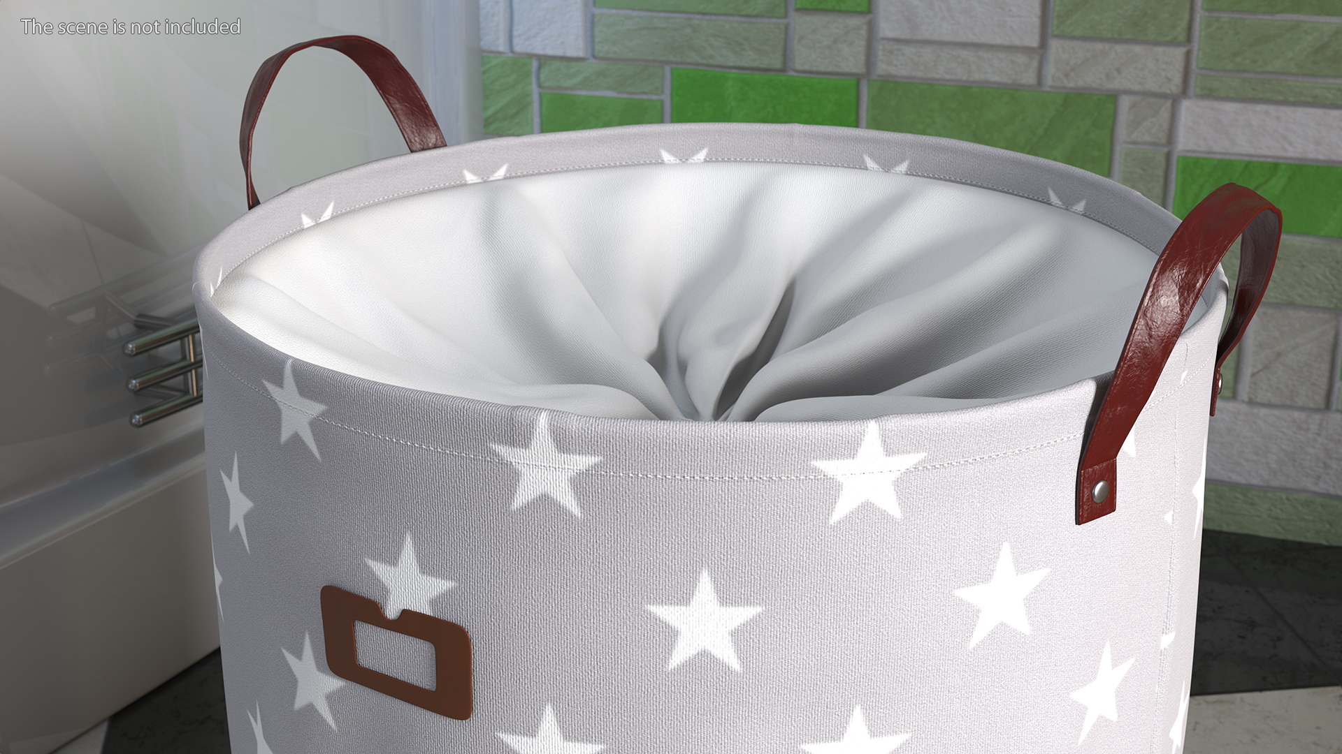 3D Laundry Basket with Lid Gray model