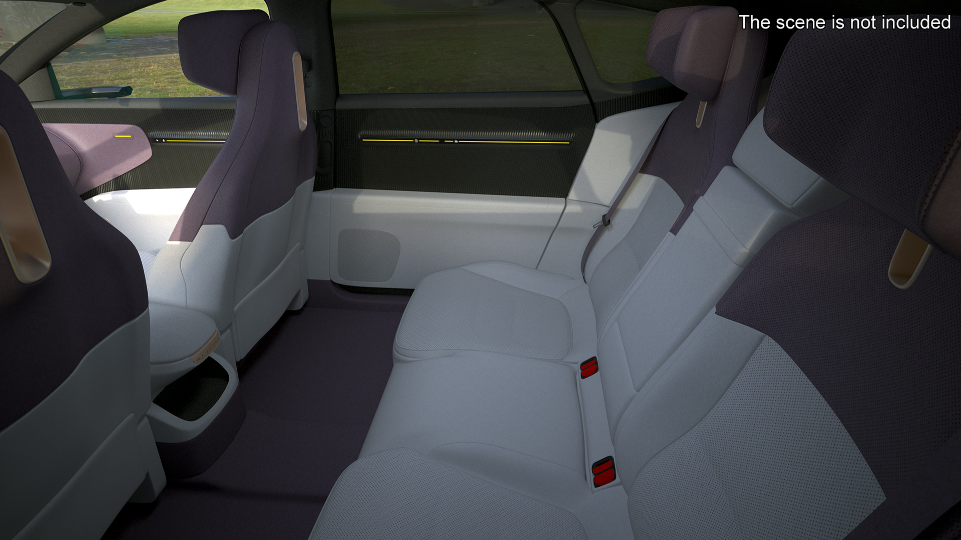 Avatr 12 EV Purple Color with Headlights On Rigged for Cinema 4D 3D model