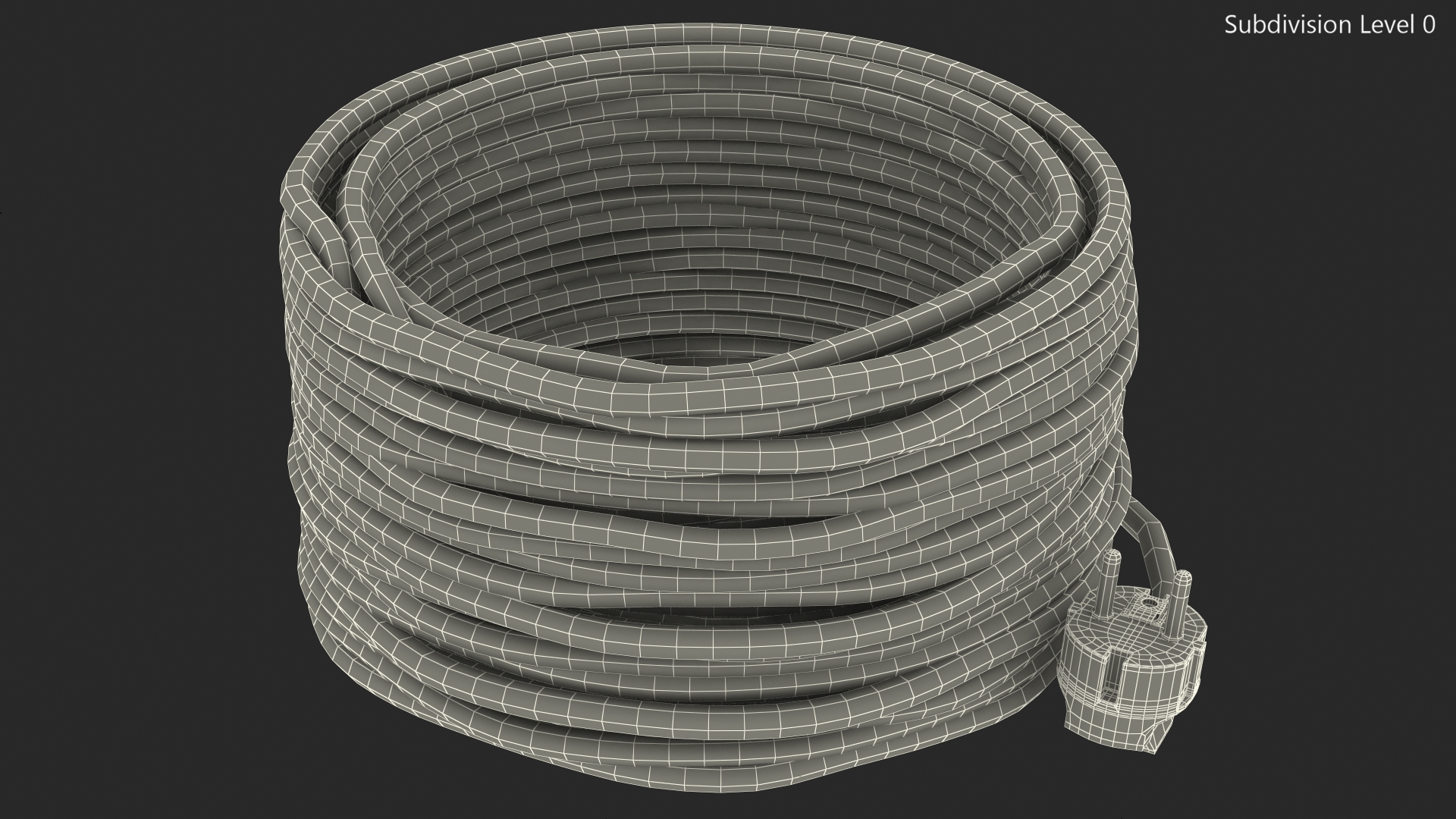Electric Power Cable with CEE 7 AC Plug 3D model