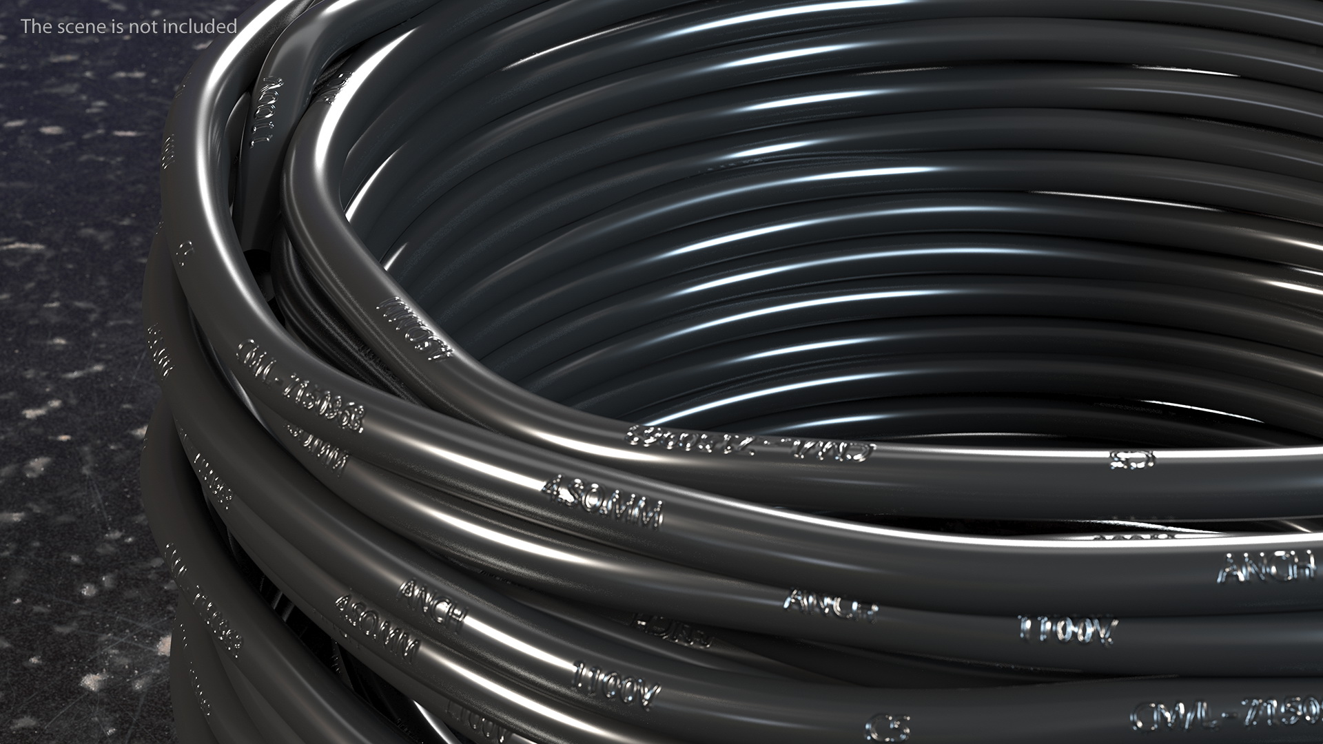 Electric Power Cable with CEE 7 AC Plug 3D model
