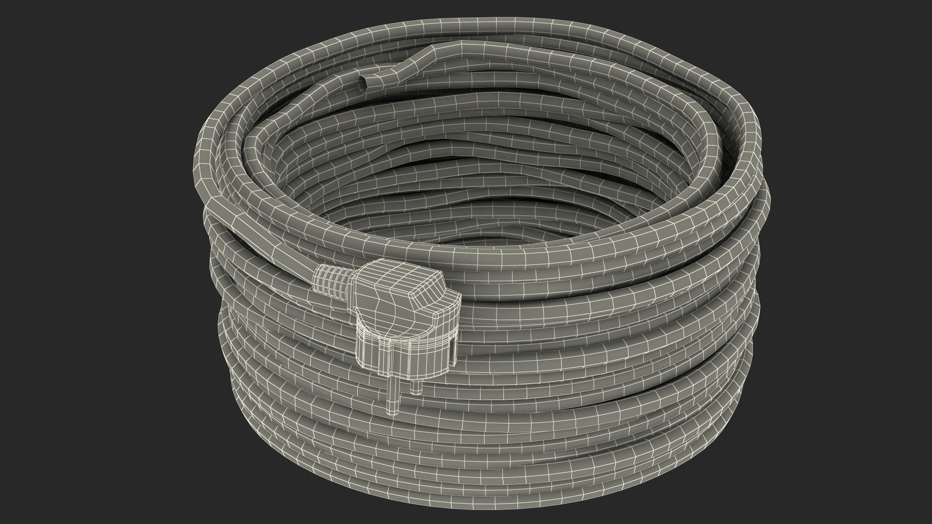 Electric Power Cable with CEE 7 AC Plug 3D model