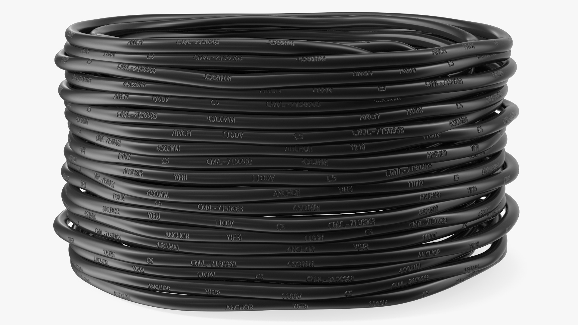 Electric Power Cable with CEE 7 AC Plug 3D model