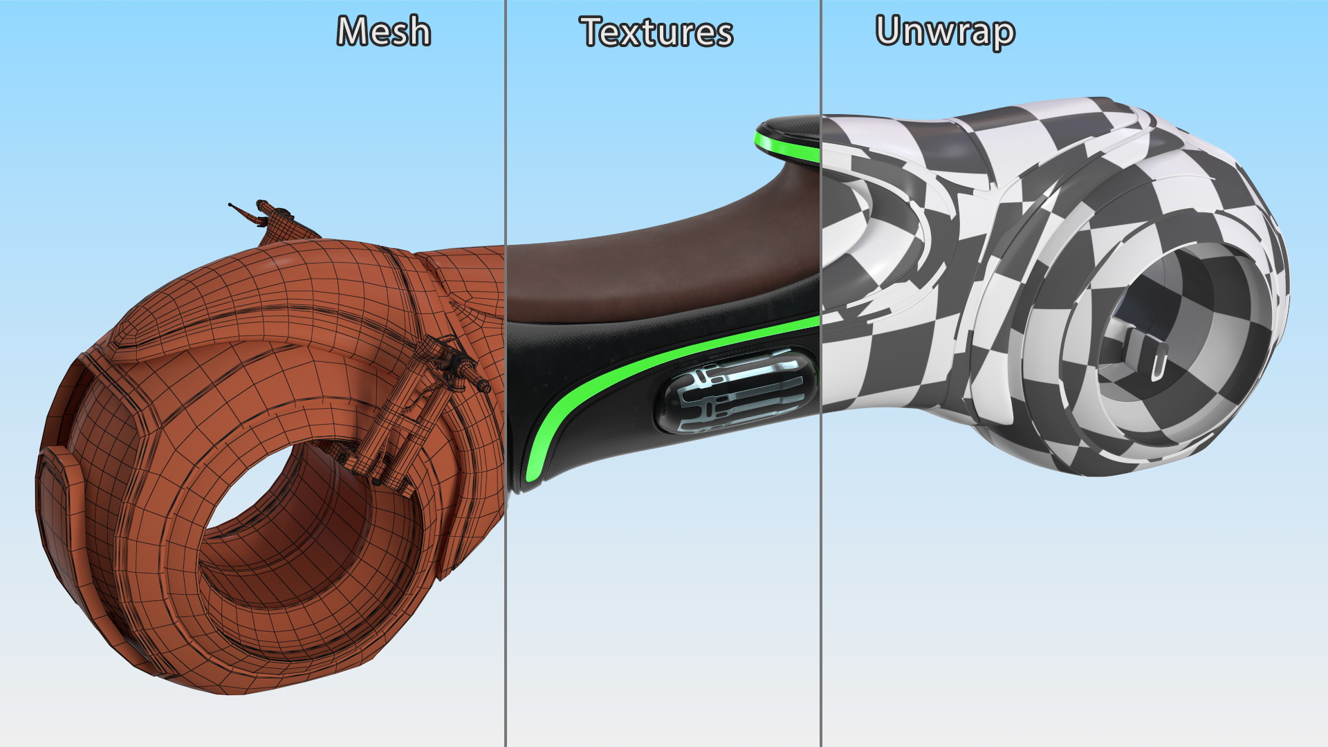 Sci Fi Motorcycle Rigged 3D model