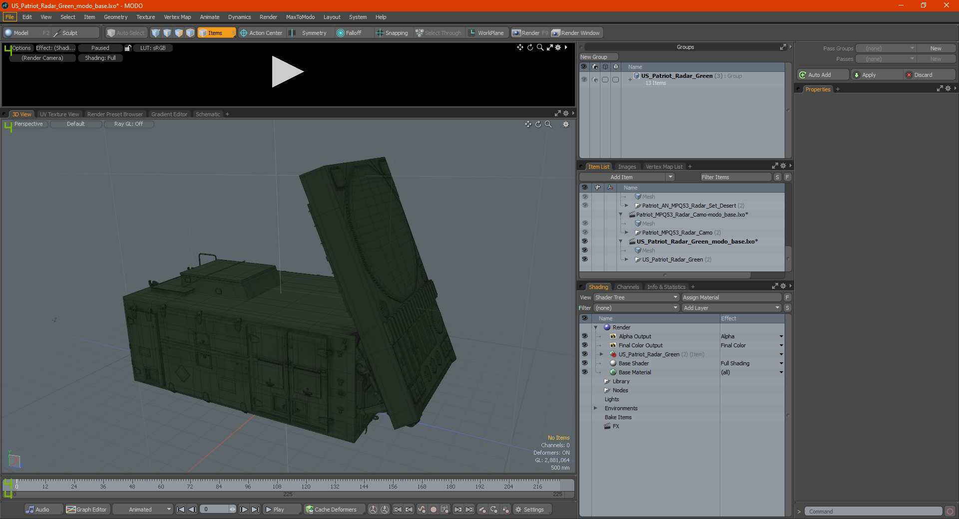US Patriot Radar Green 3D