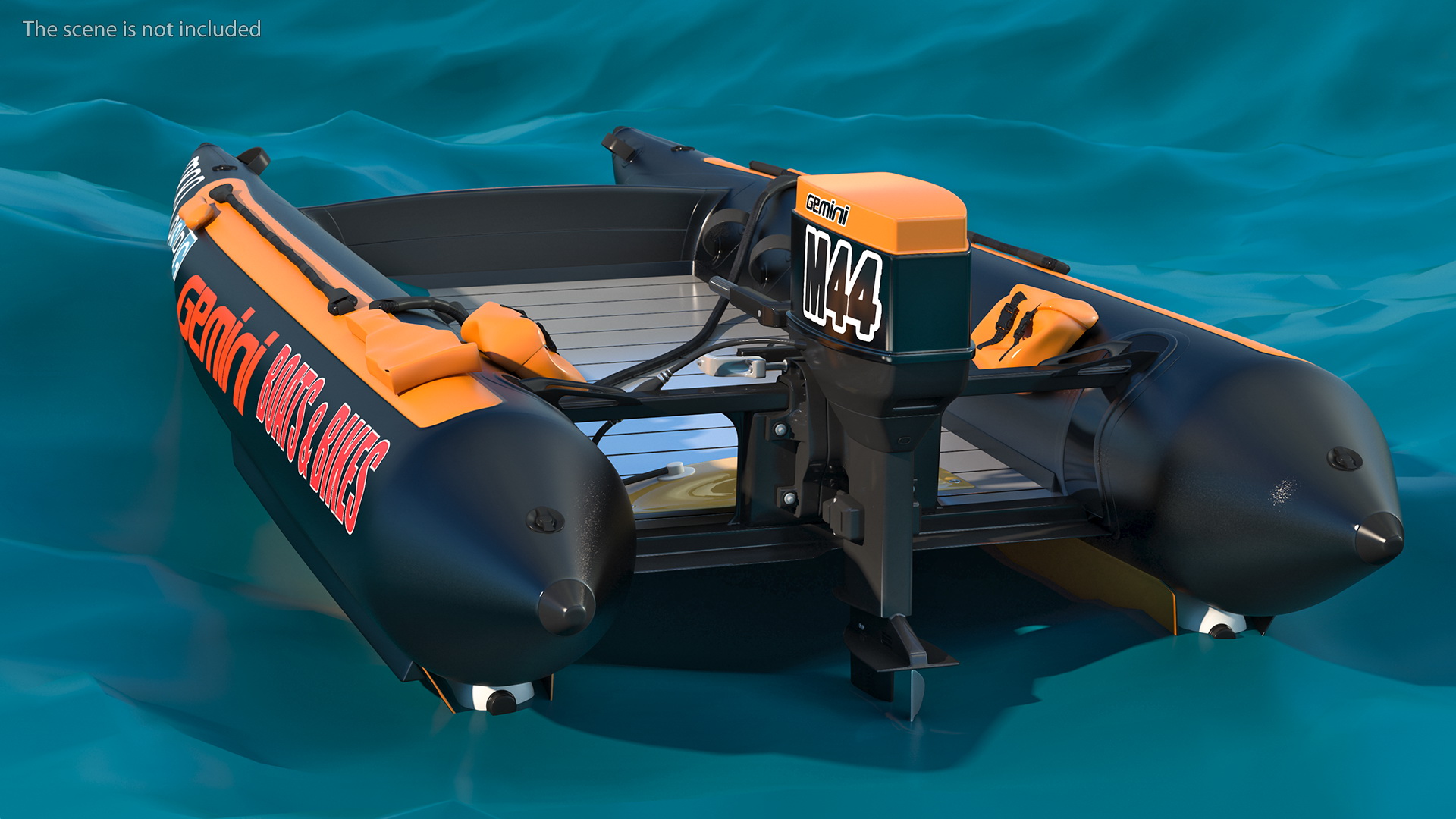 Racing Boat Gemini Zapcat F1 with Engine Orange 3D