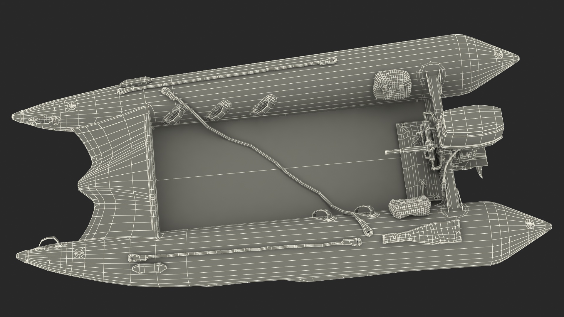 Racing Boat Gemini Zapcat F1 with Engine Orange 3D