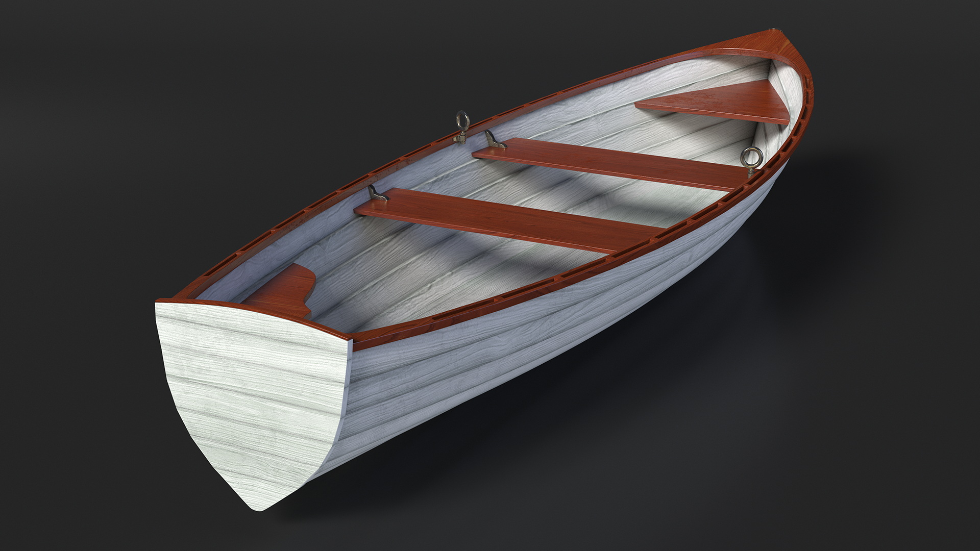 Wooden Rowboat 3D model