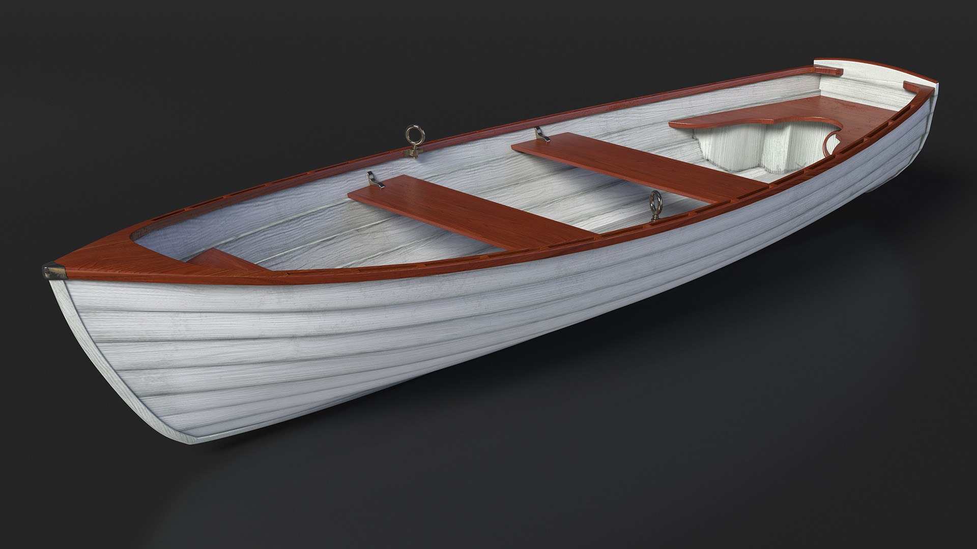 Wooden Rowboat 3D model