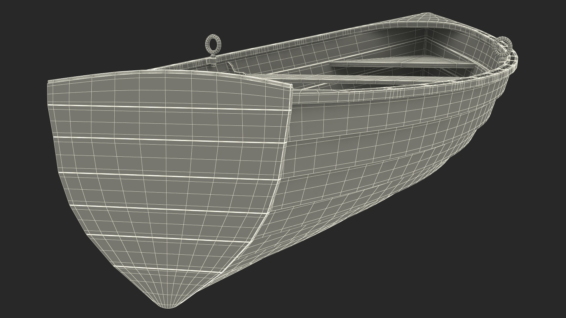 Wooden Rowboat 3D model