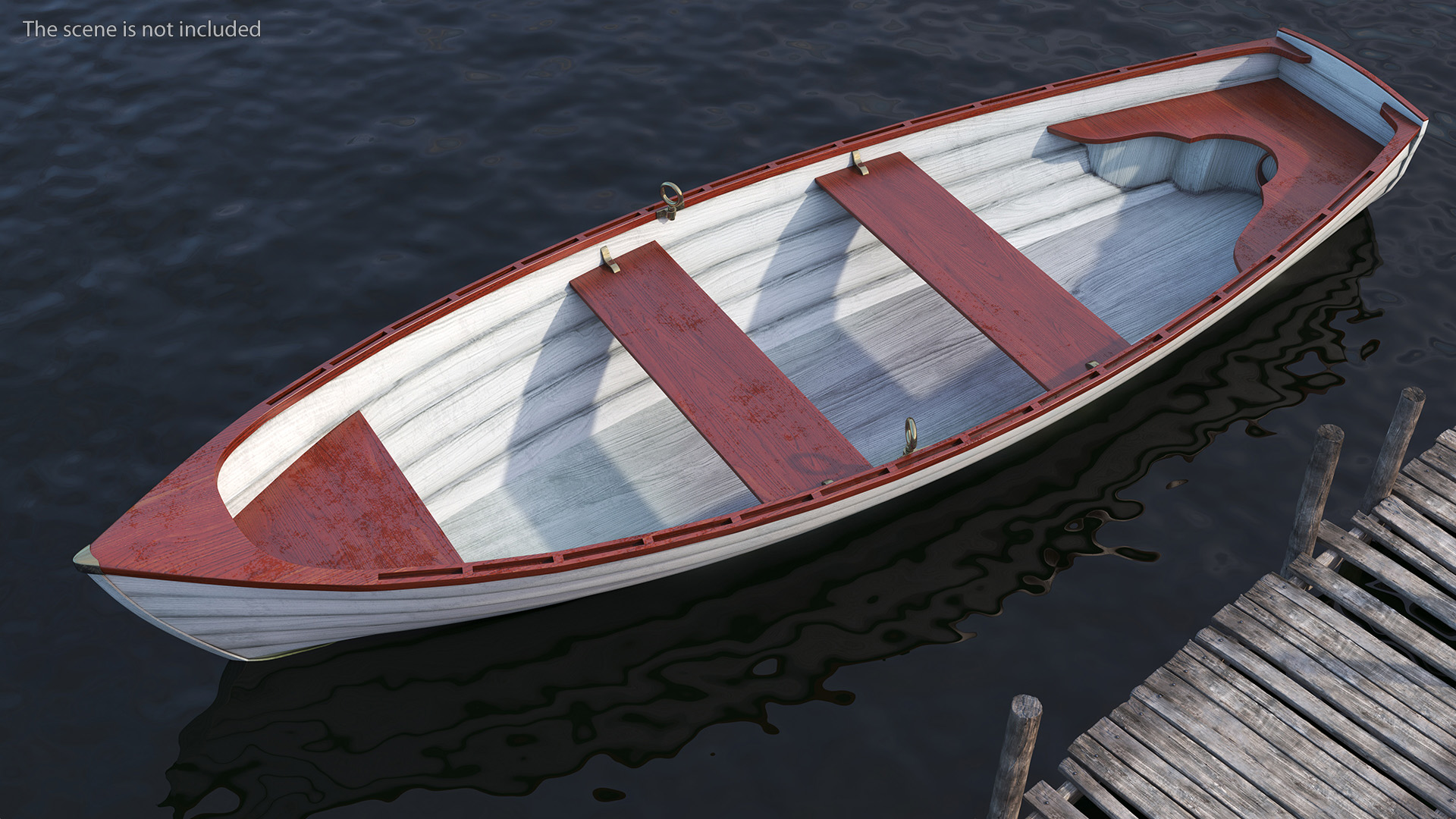 Wooden Rowboat 3D model