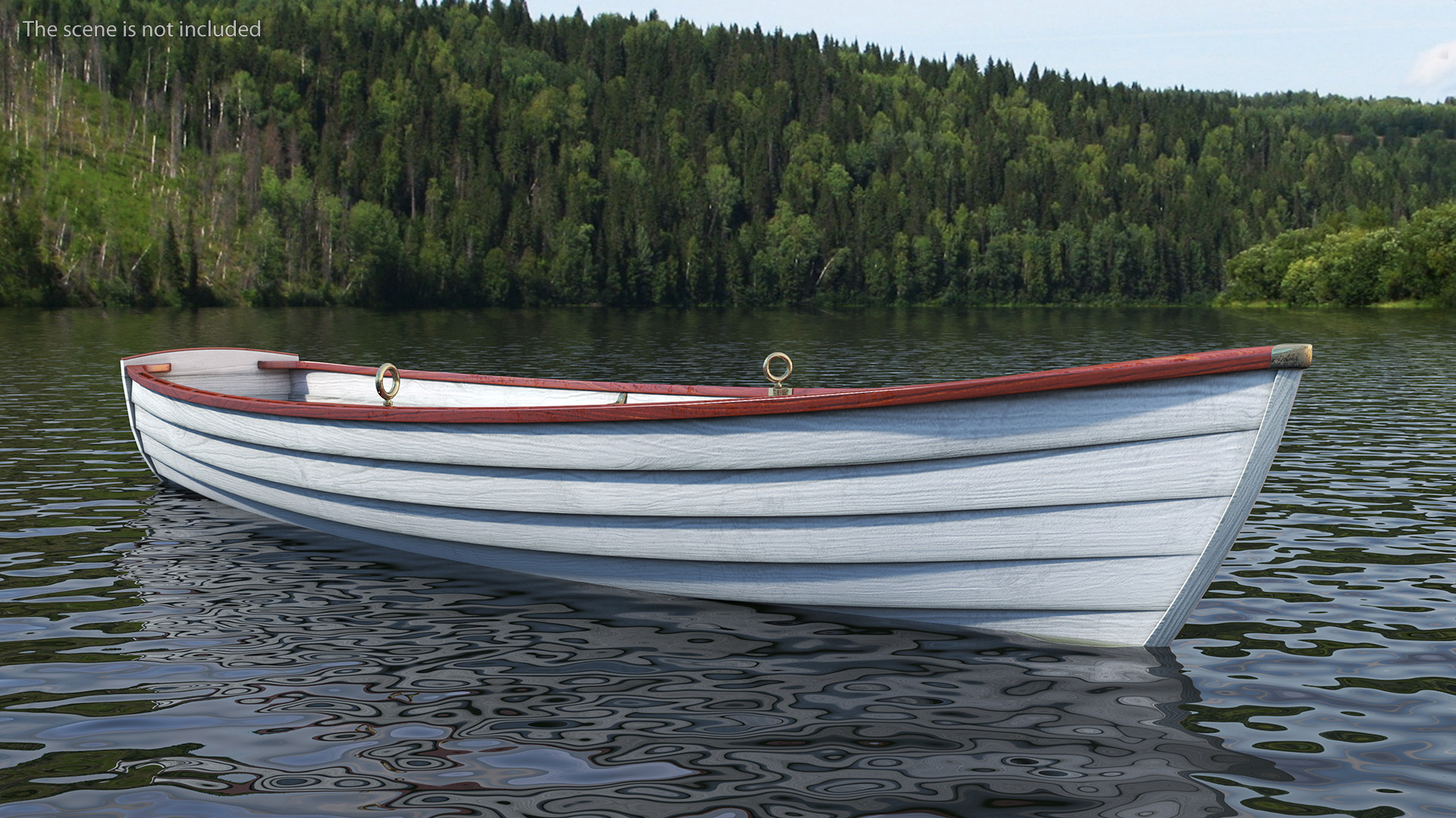 Wooden Rowboat 3D model