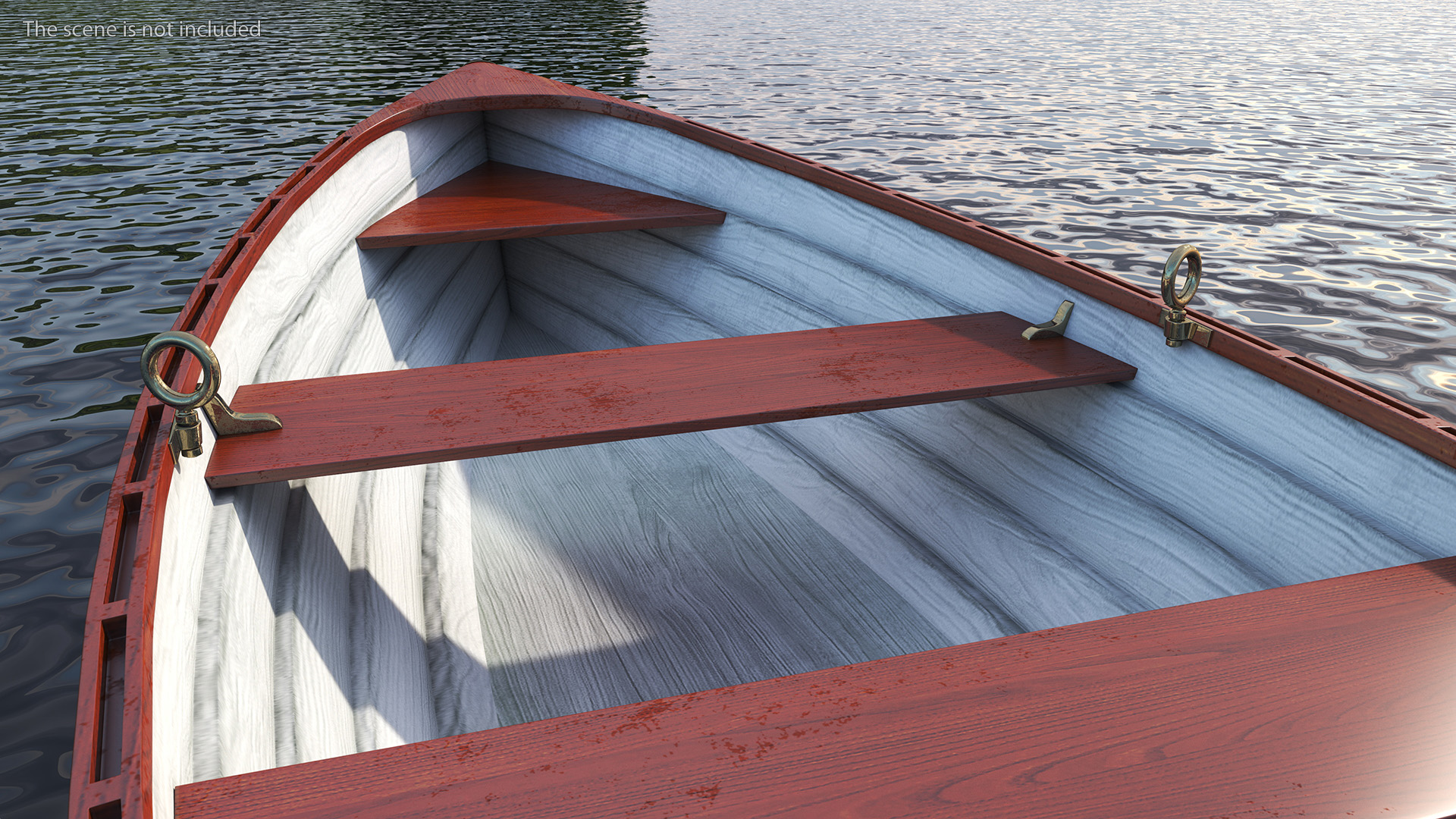 Wooden Rowboat 3D model