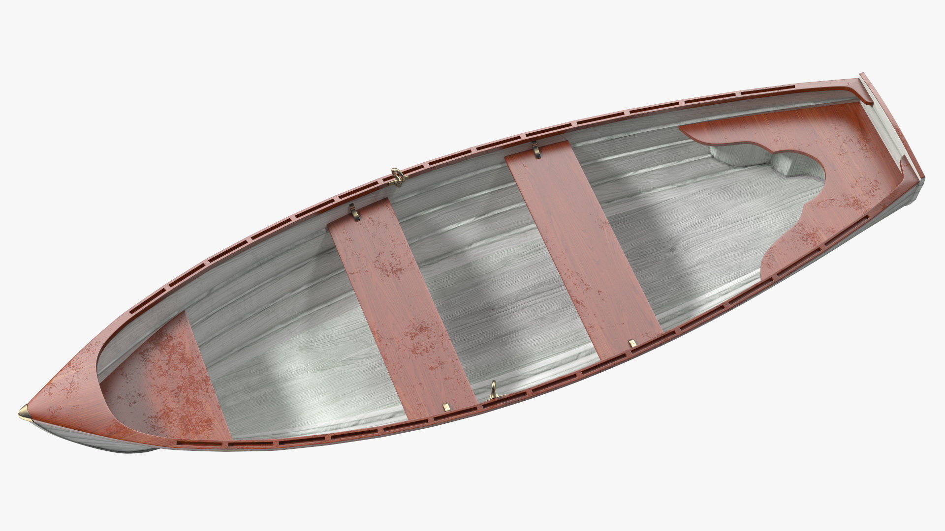 Wooden Rowboat 3D model