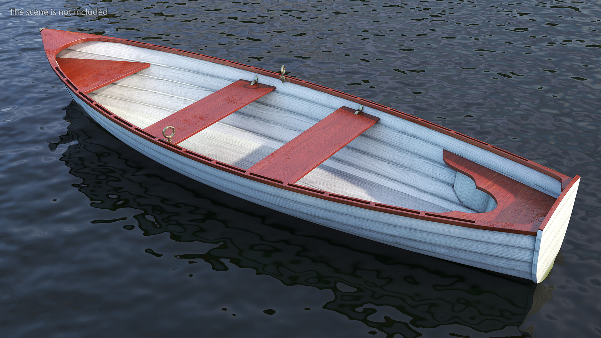 Wooden Rowboat 3D model