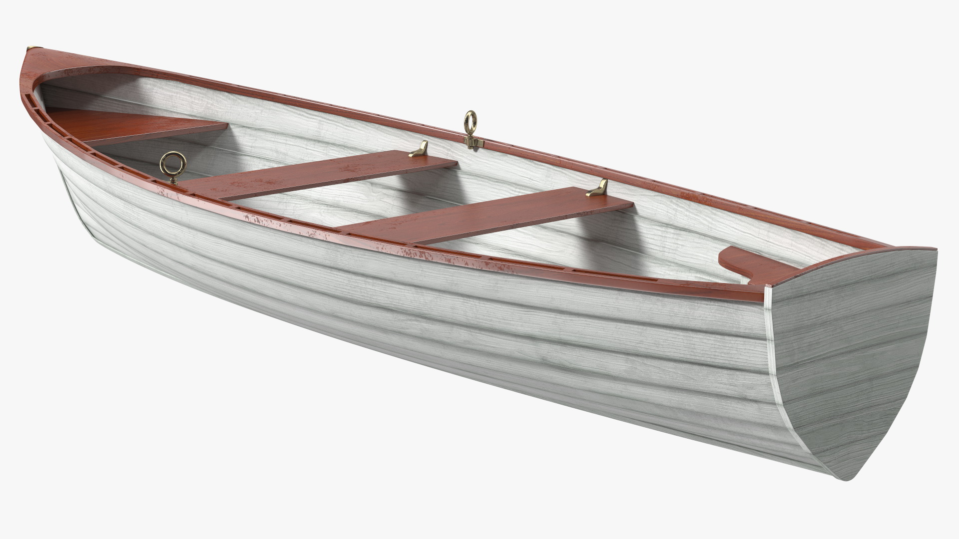 Wooden Rowboat 3D model