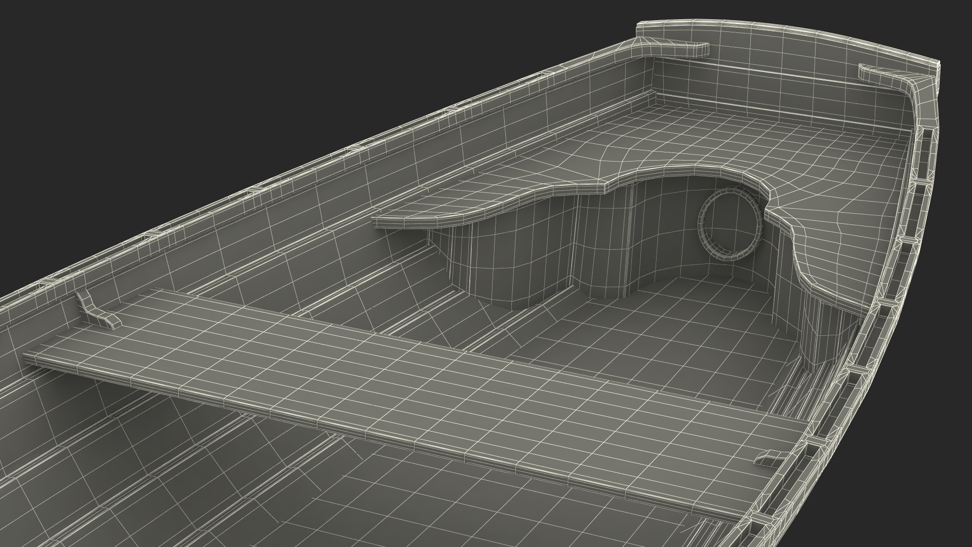 Wooden Rowboat 3D model