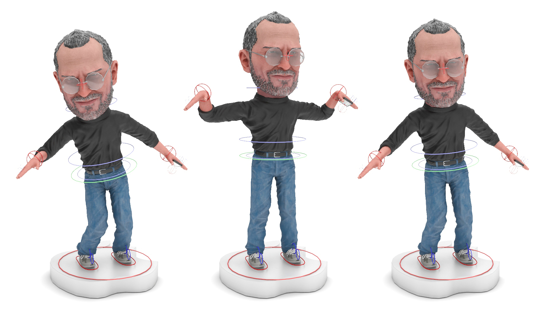 Steve Jobs Figure Rigged 3D model