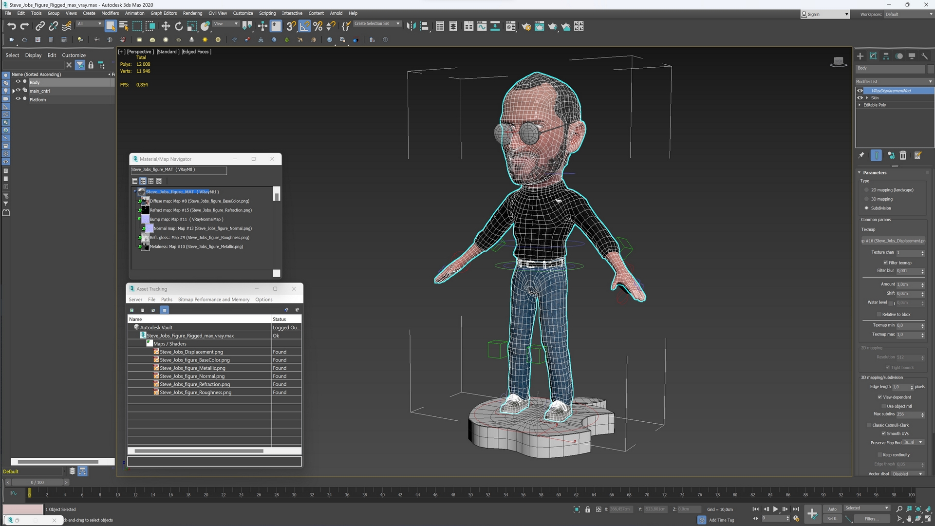 Steve Jobs Figure Rigged 3D model