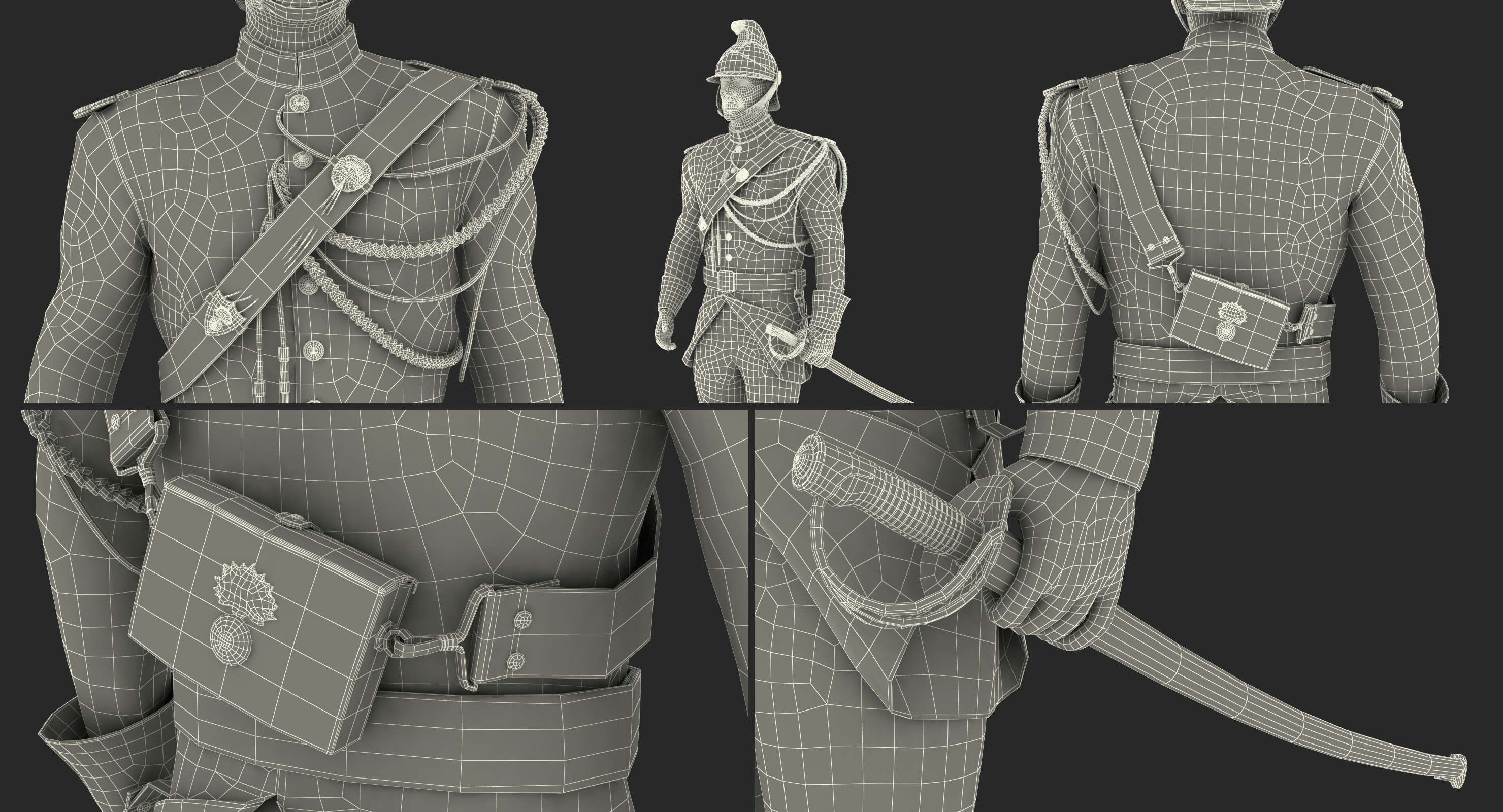 3D 1872 French Cuirassier Standing Pose