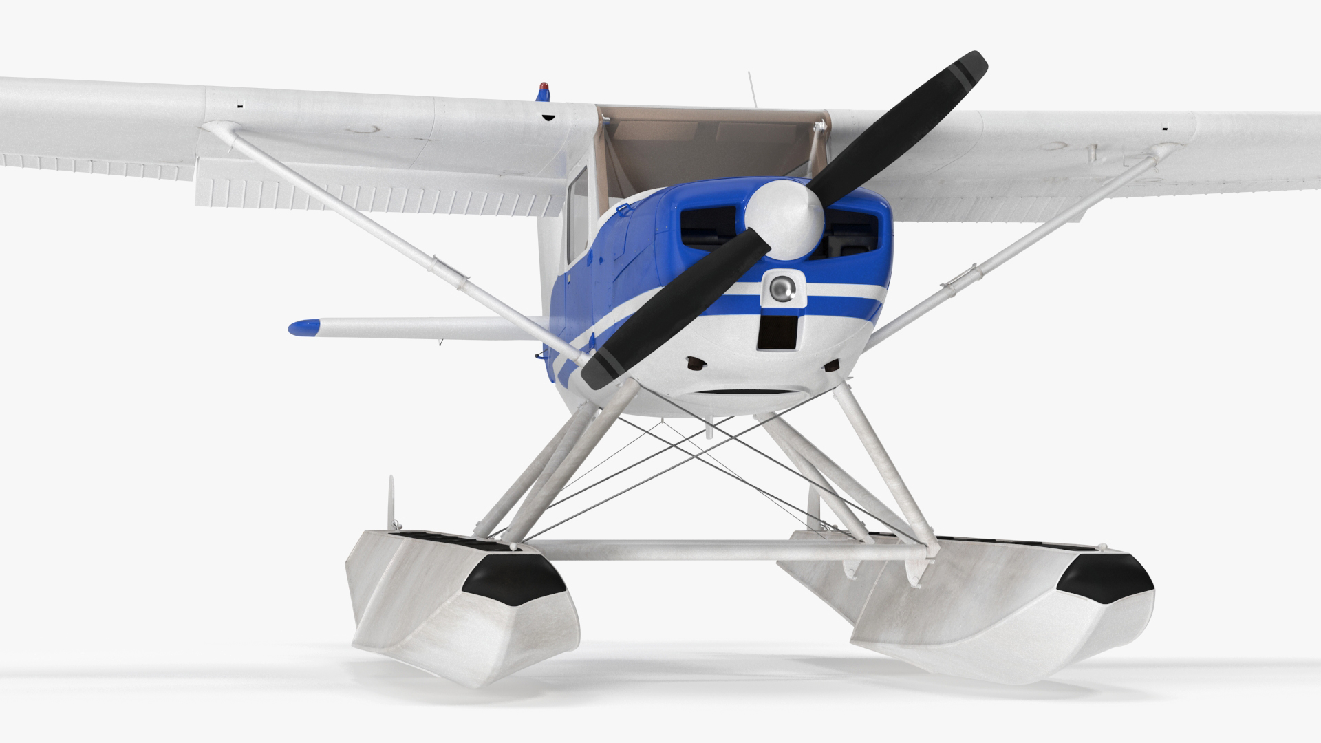 3D Seaplane with Floats Cessna 150 Rigged model