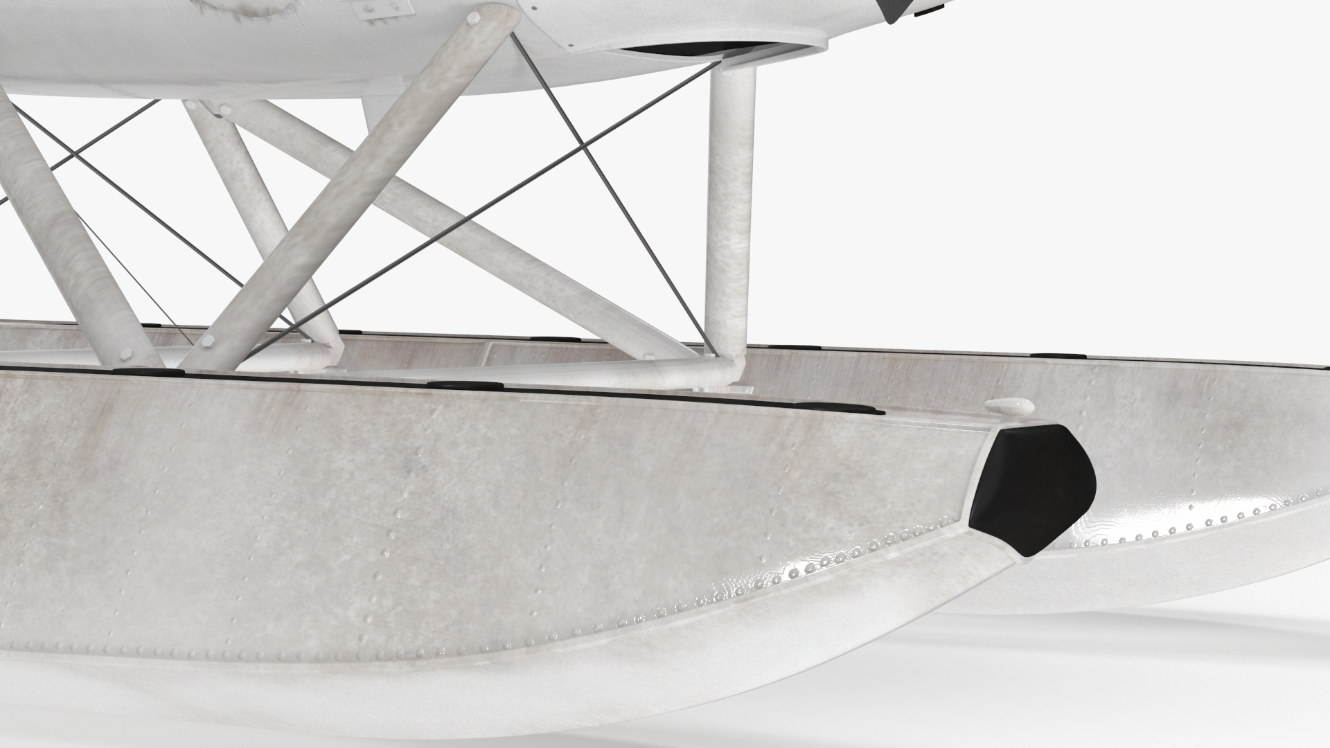 3D Seaplane with Floats Cessna 150 Rigged model